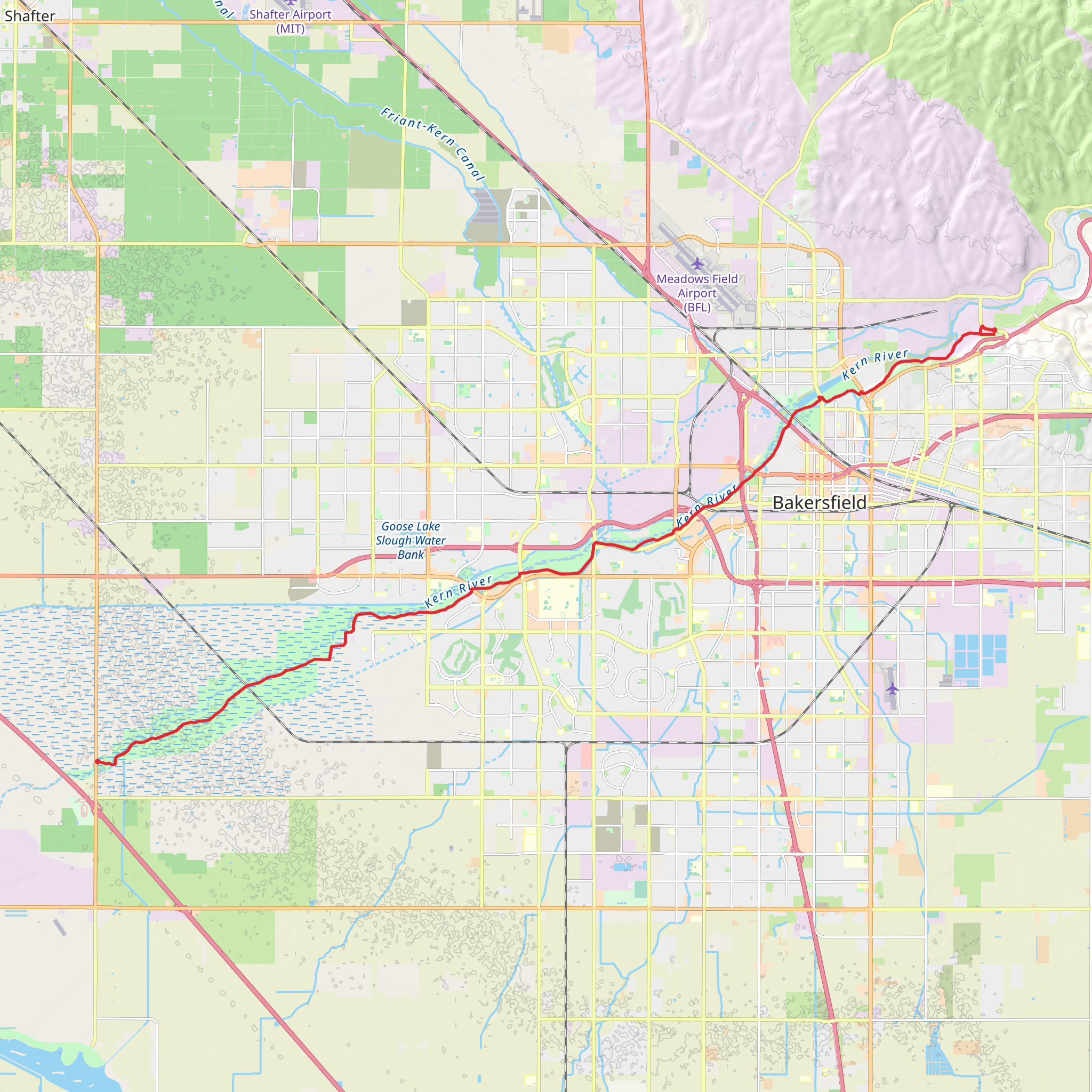 Walk along Kern River mobile static map