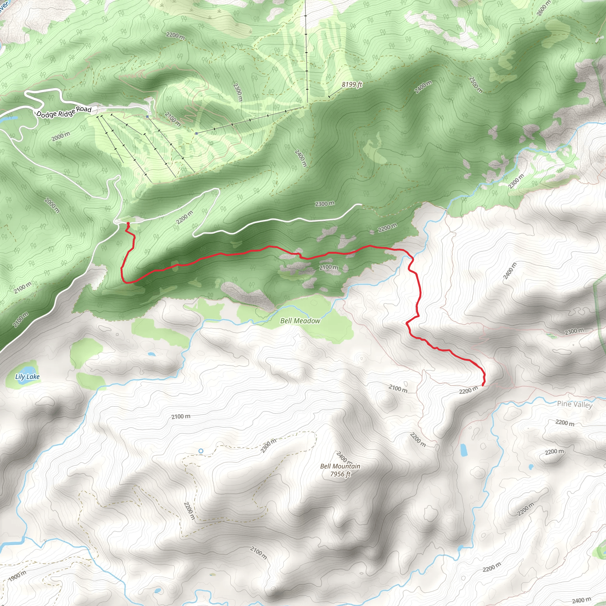 Aspen Meadow Trail mobile static map