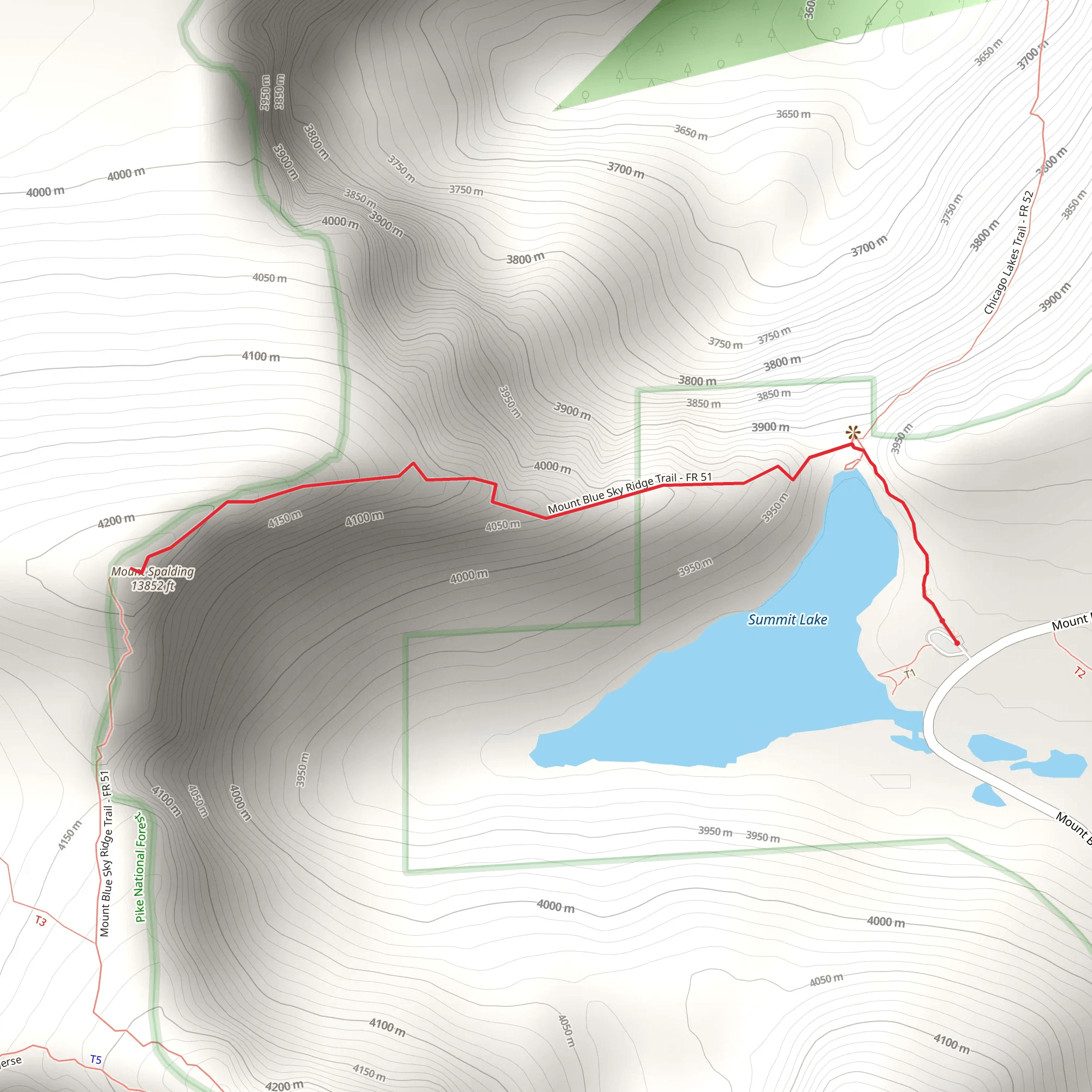 Mount Spalding from Summit Lake mobile static map