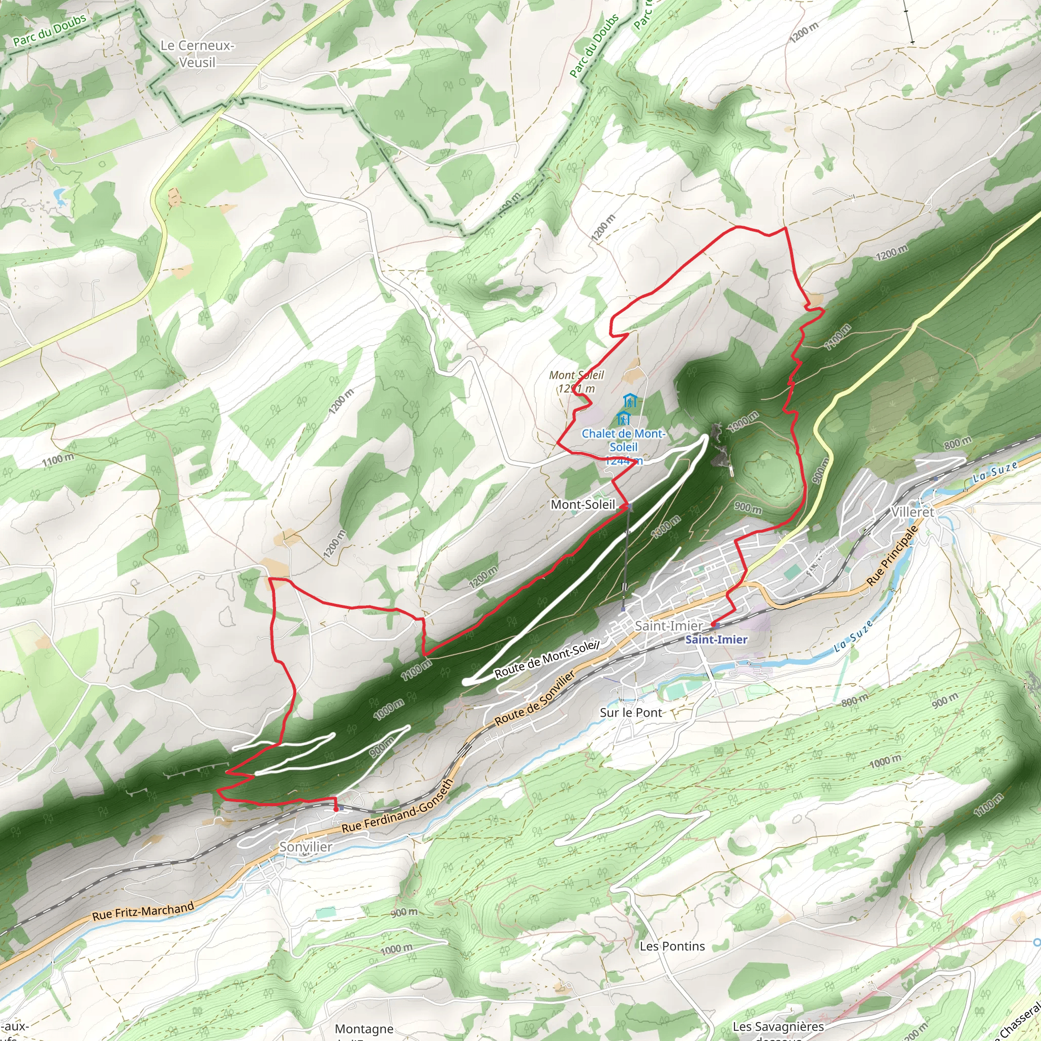 Chemin de Mont-Soleil mobile static map