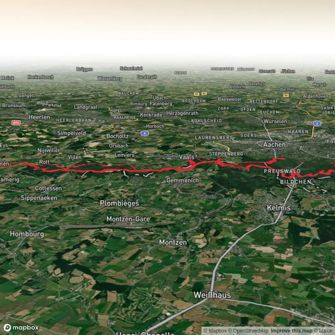 An image depicting the trail Kerperbosch, Holsetterbosch, Preusbosch and Elzetterbosch Loop and its surrounding area.