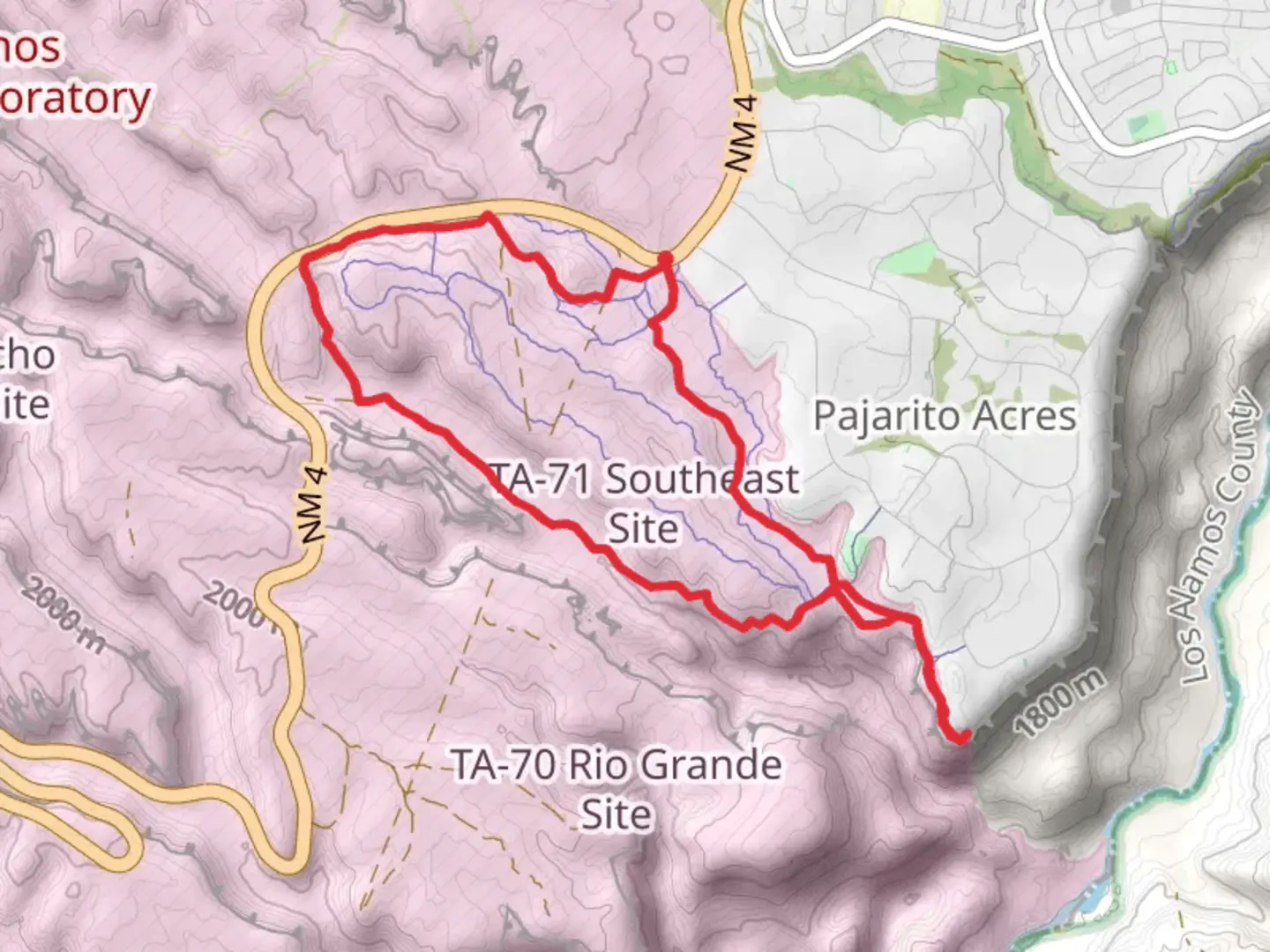 An image depicting the trail Potrillo Canyon, Estante and Boundary Loop Trail and its surrounding area.