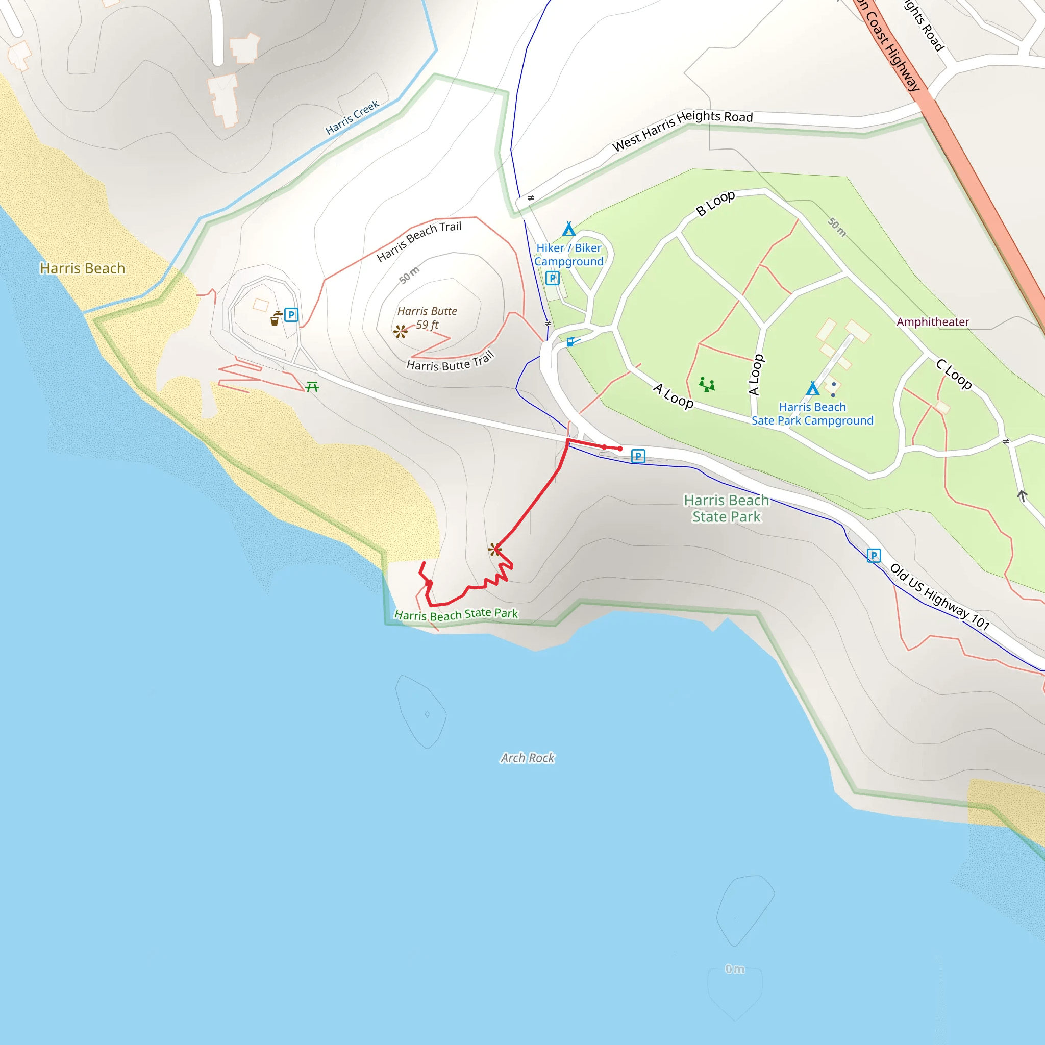 Old US Highway 101 mobile static map