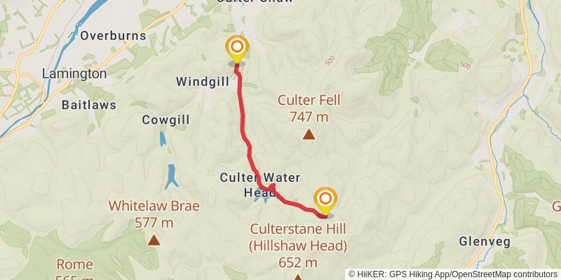 Culter Fell and Coulter Waterhead Reservoir Loop stage 2 Map