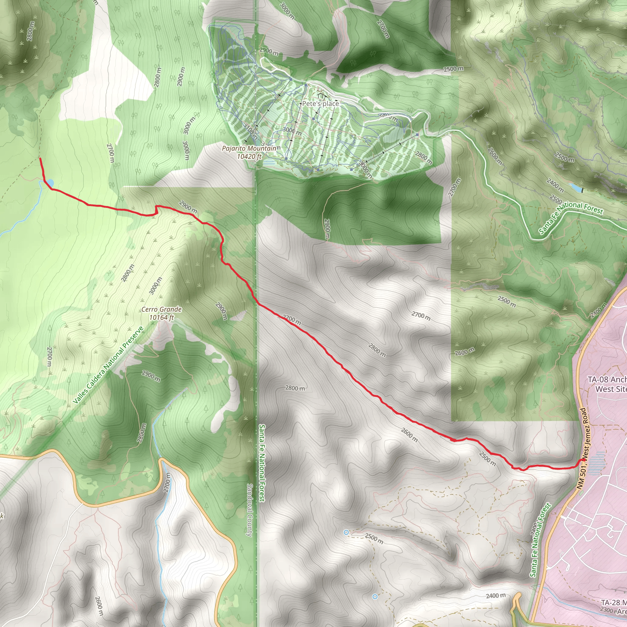 Valle Trail mobile static map