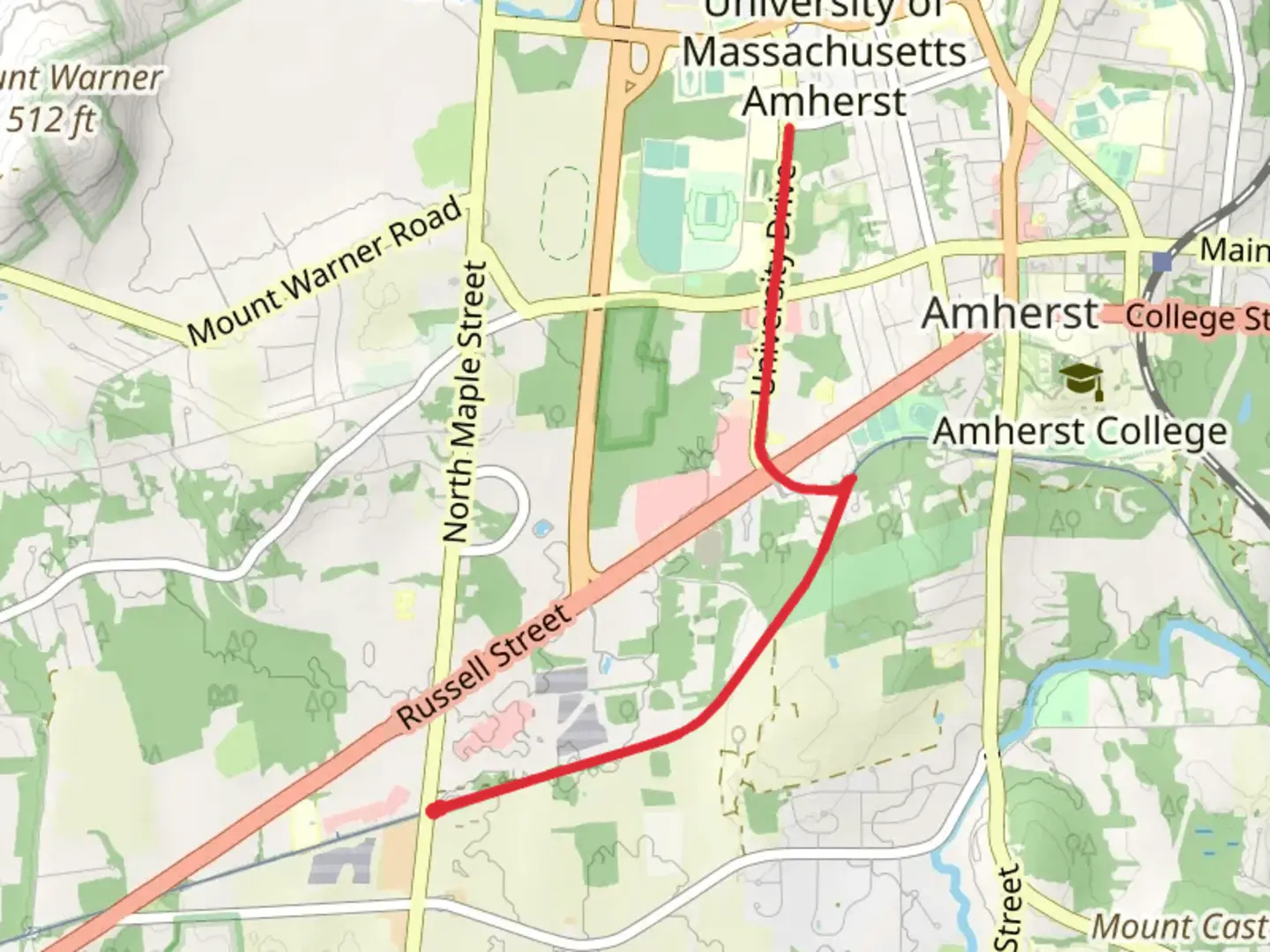 An image depicting the trail Norwottuck Rail Trail and its surrounding area.