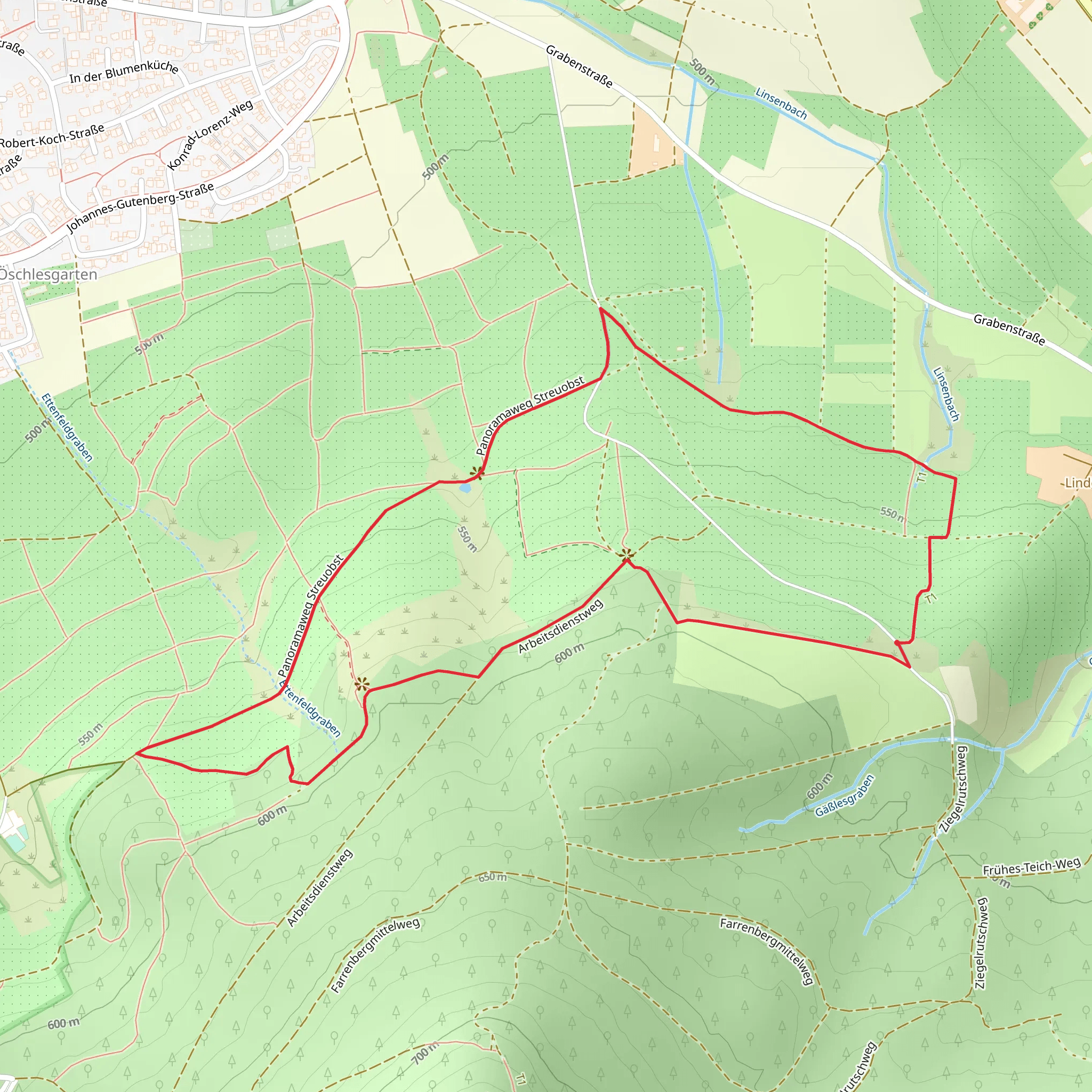 Kalberauchtert and Ob den Breitwiesen Loop mobile static map