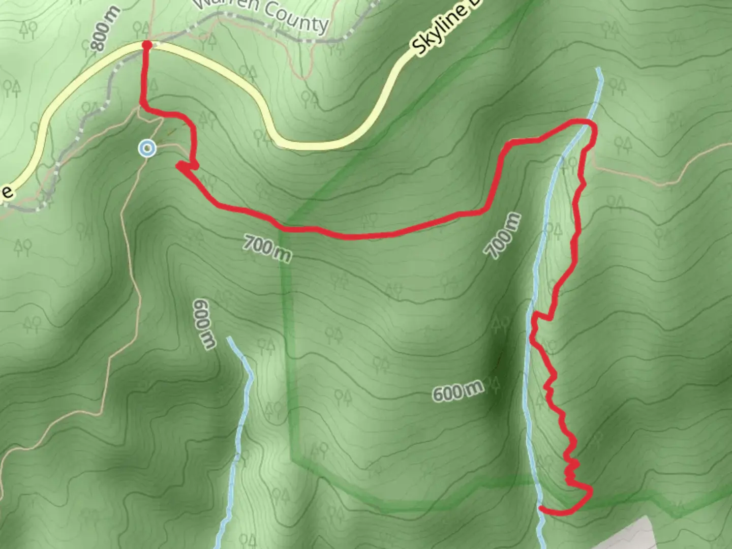 An image depicting the trail Big Devils Stairs via Bluff Trail and its surrounding area.