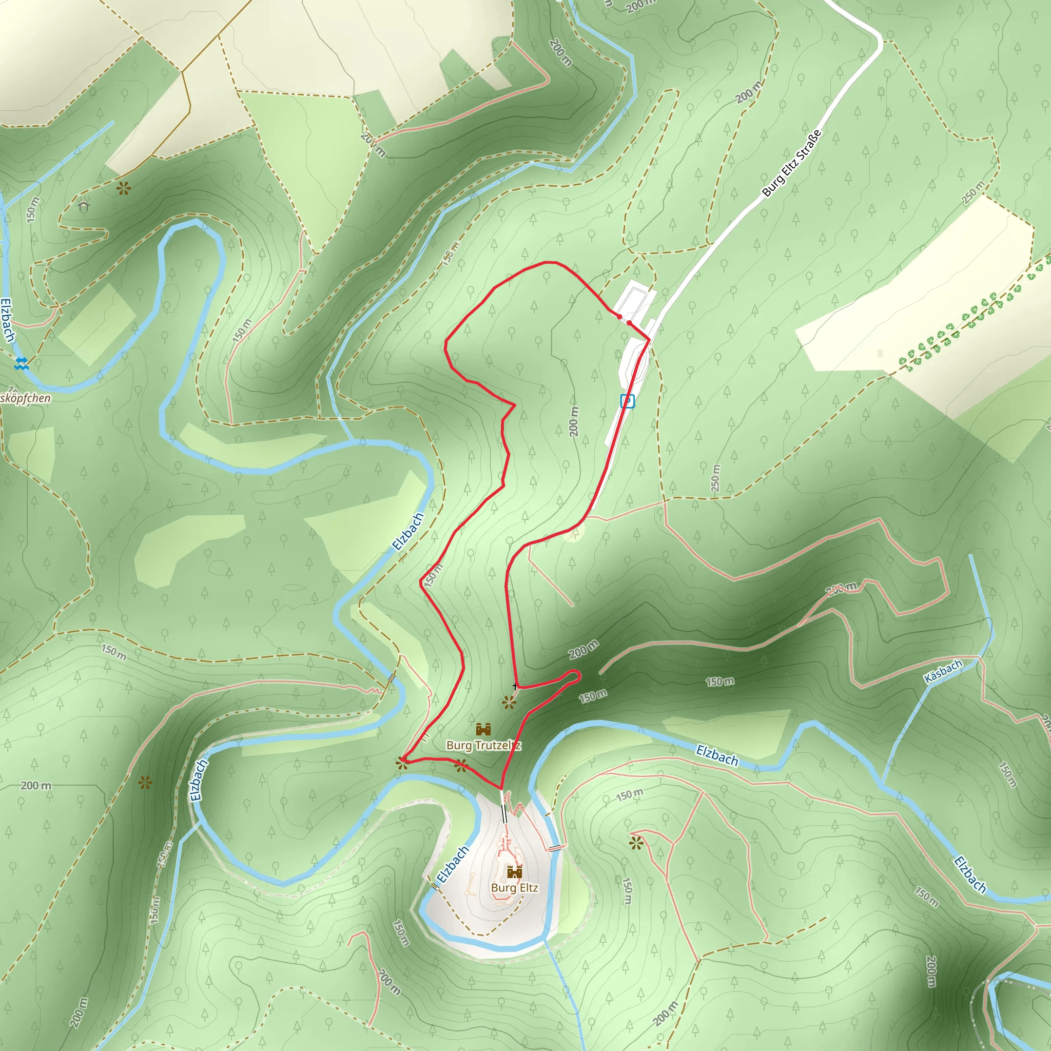 Trutzeltz Castle Loop via Mosel Camino mobile static map