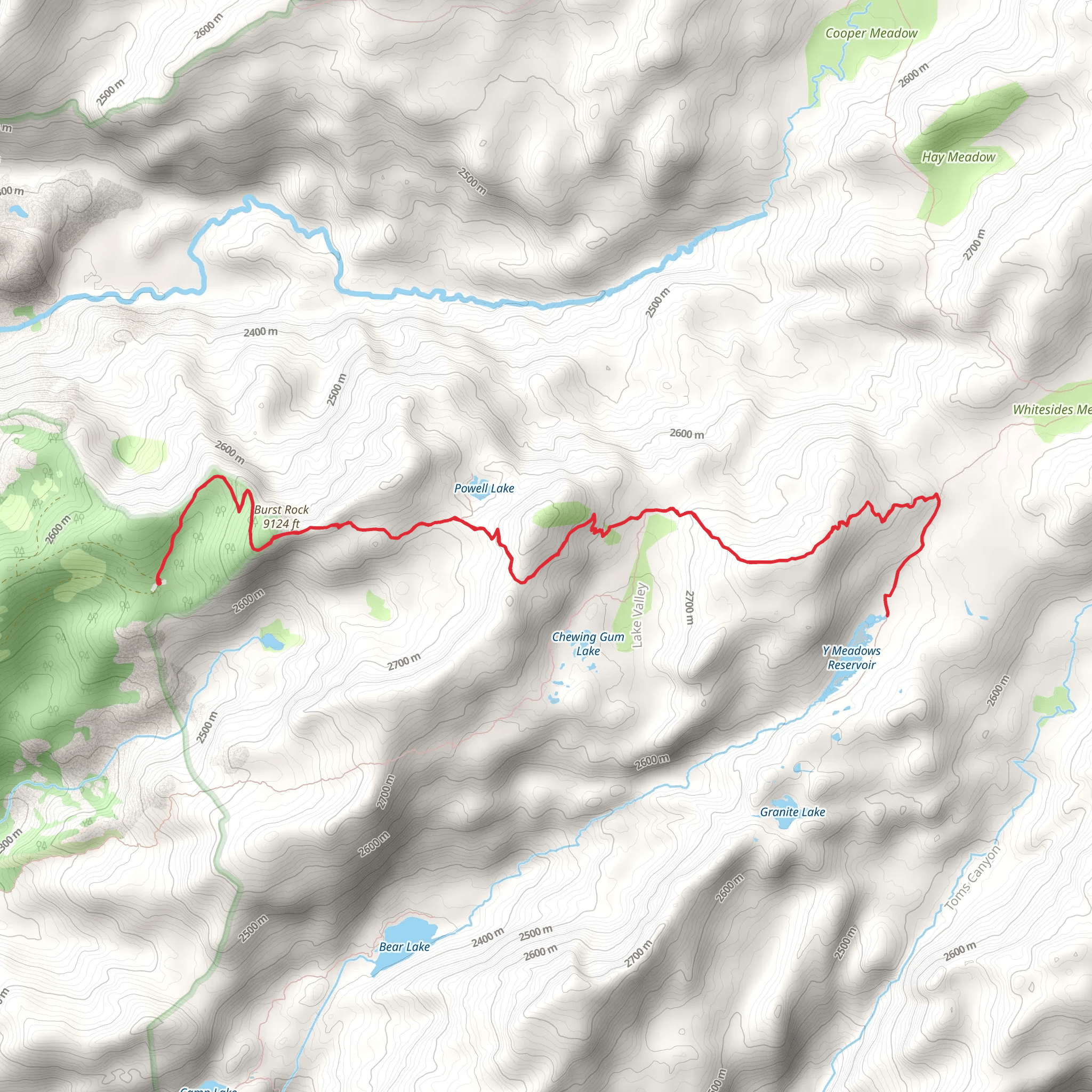 Y Meadow Lake Trail mobile static map