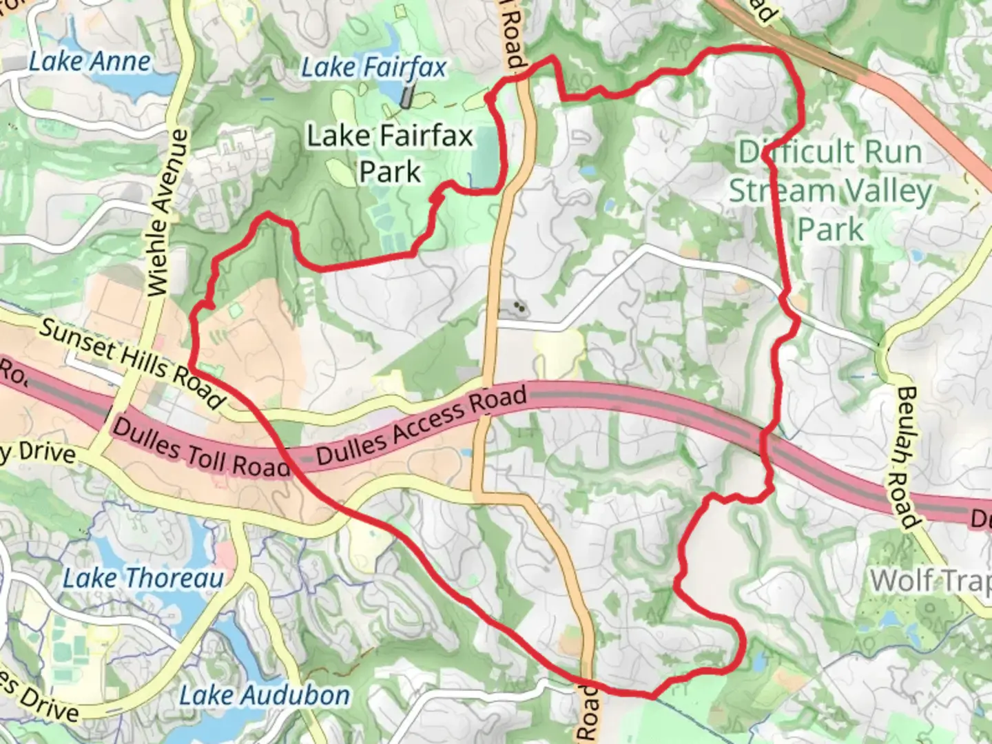 An image depicting the trail Cross County Trail and Rails to River Trail Loop and its surrounding area.