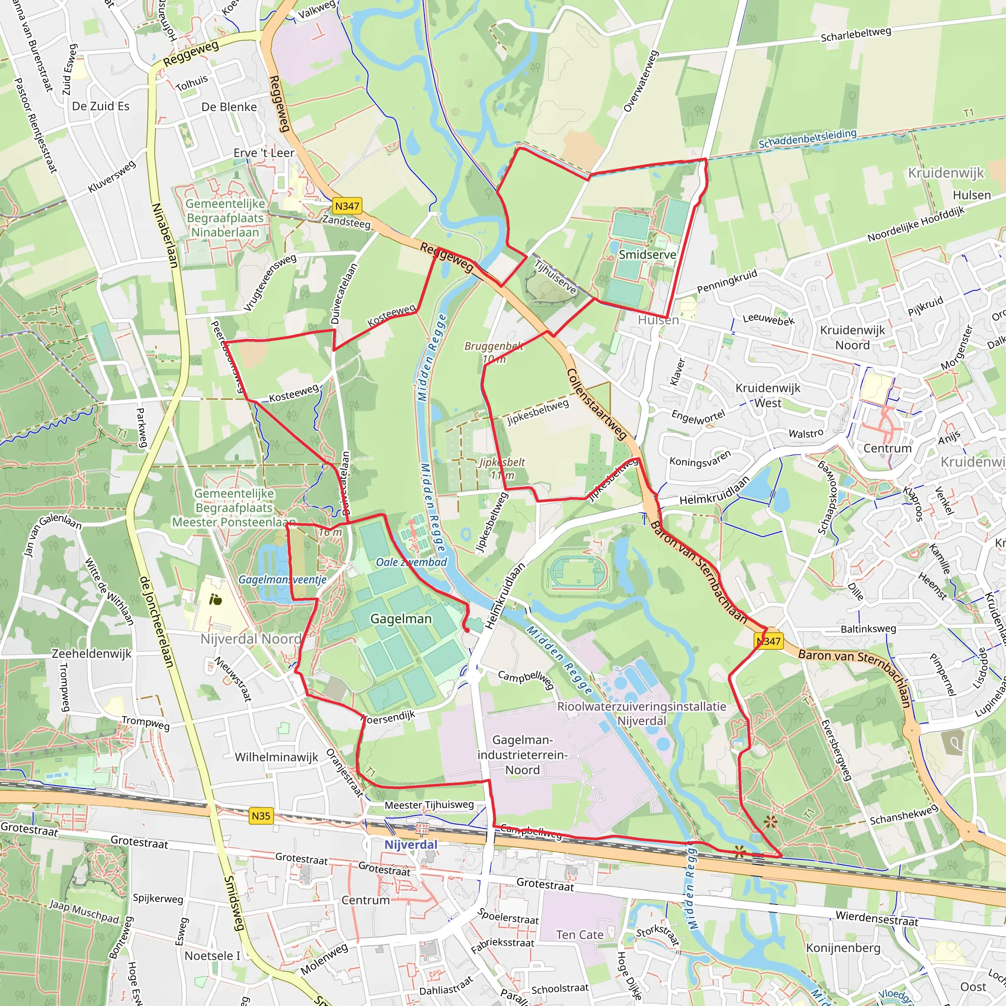 Gagelmansveentje via Bruggenbelt Weg and Overijssels Havezatenpad Loop mobile static map