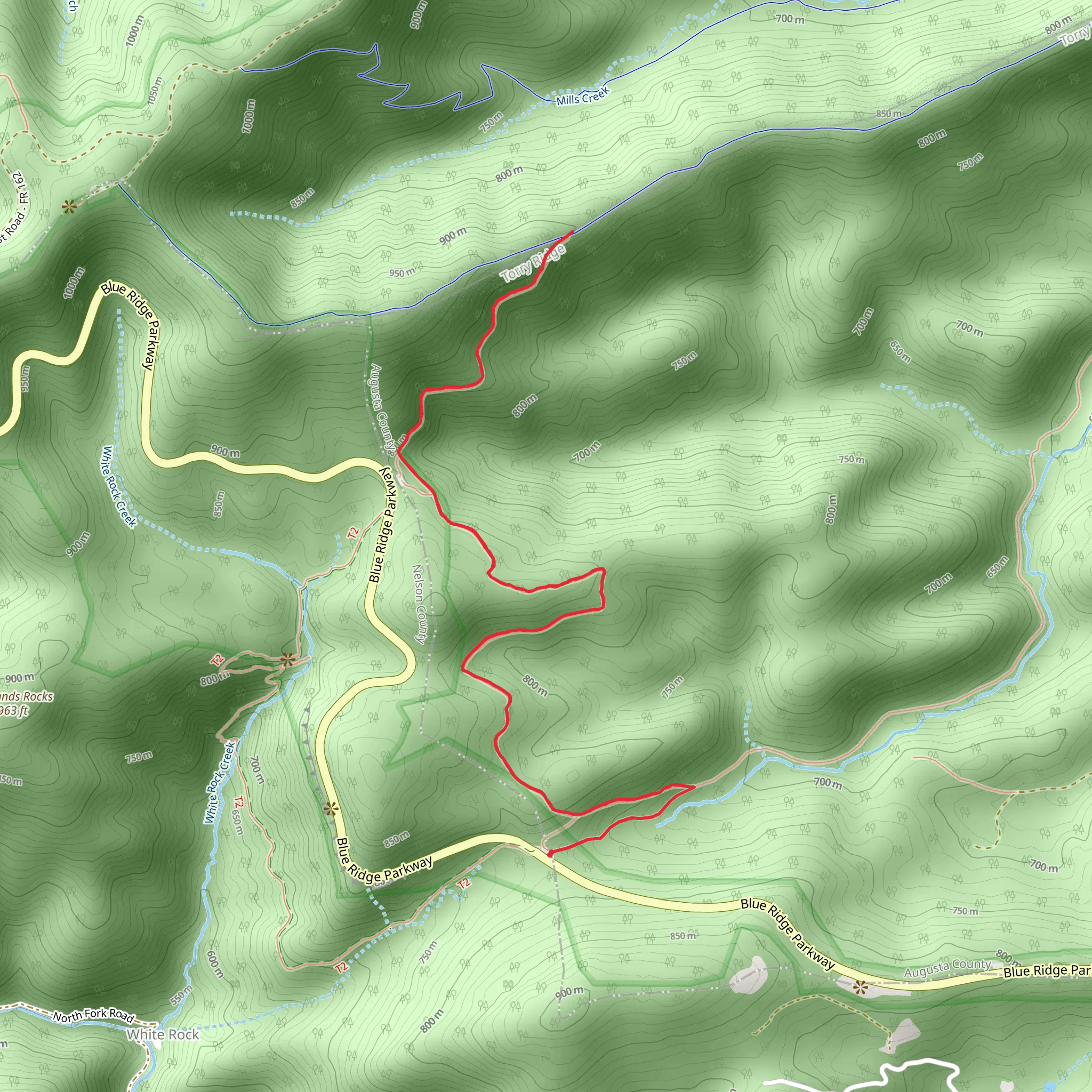 Slacks Overlook Trail mobile static map