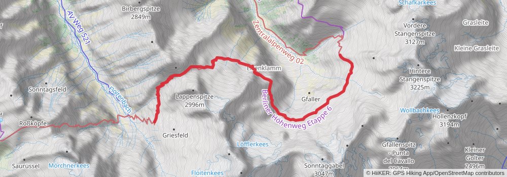 Zillertal Rucksack Route stage 3 Map