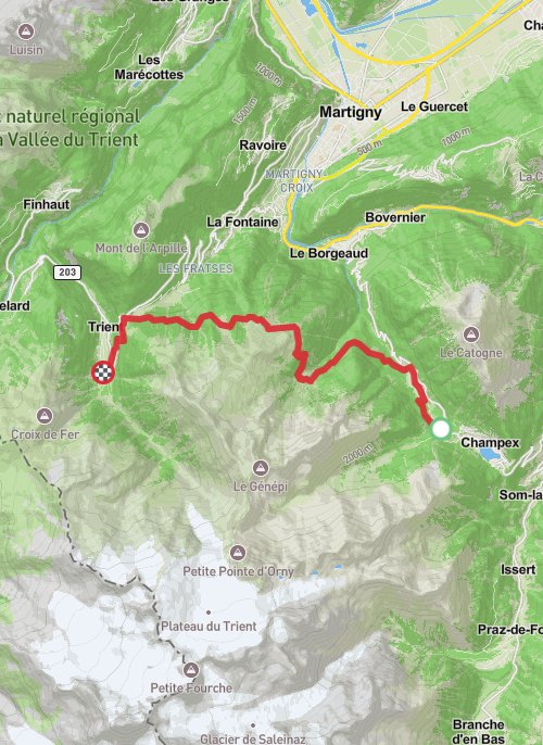 A map preview of the recording Mont Blanc day 7.