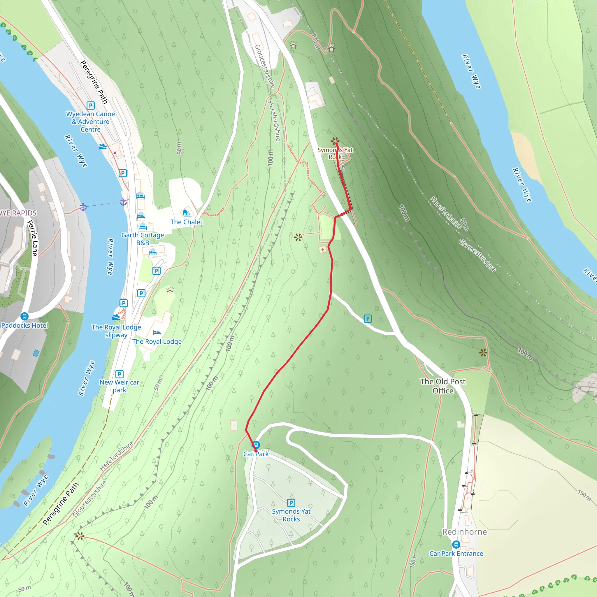Symonds Yat Rock Walk mobile static map