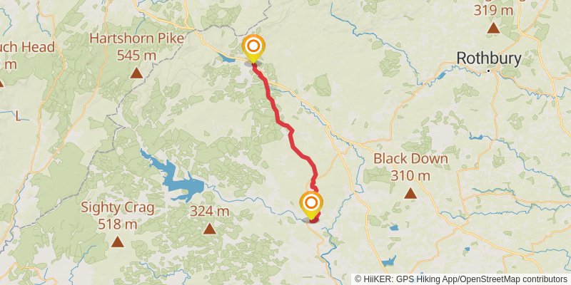 Carlisle to Cat and Fiddle Walk stage 5 Map