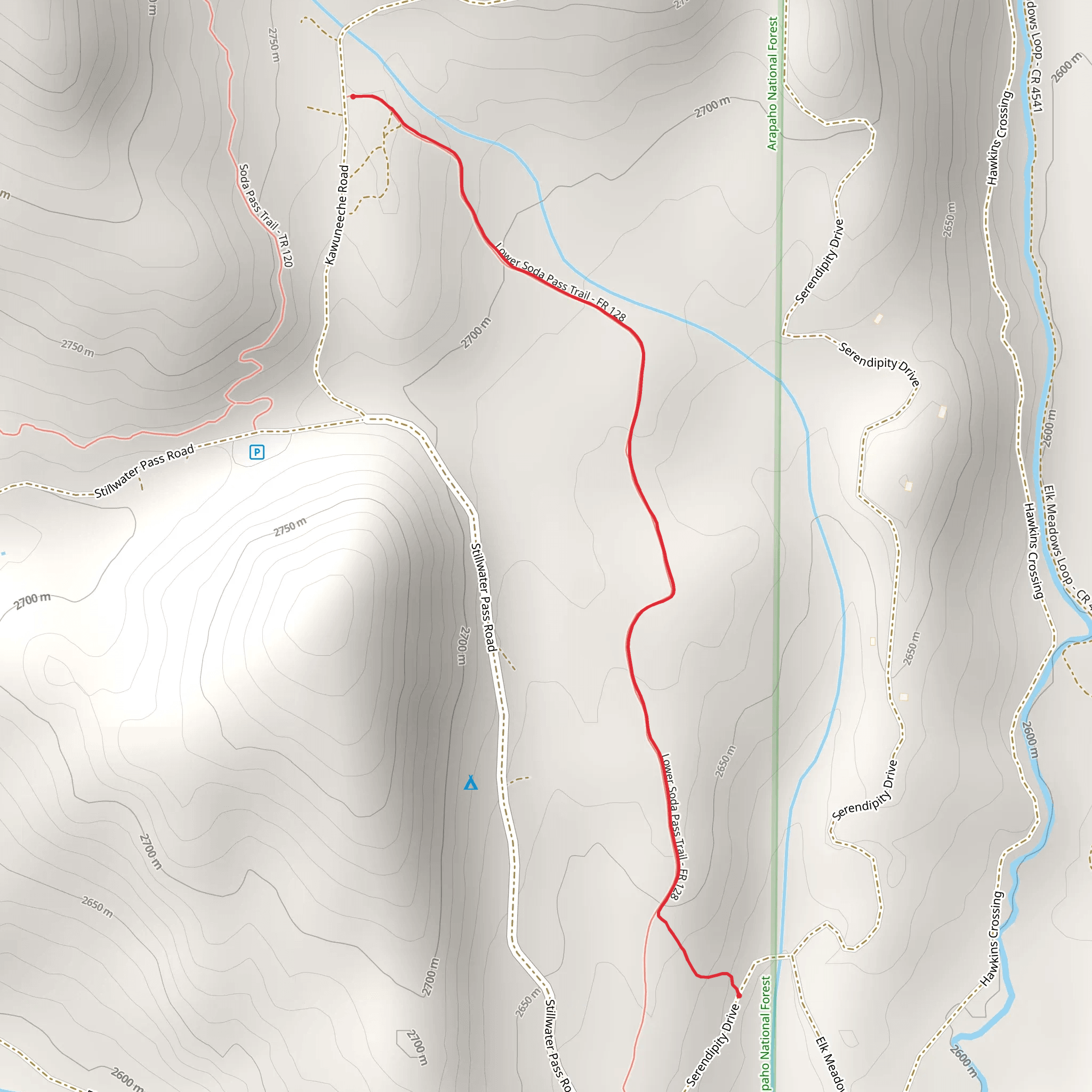 Lower Soda Pass Trail mobile static map