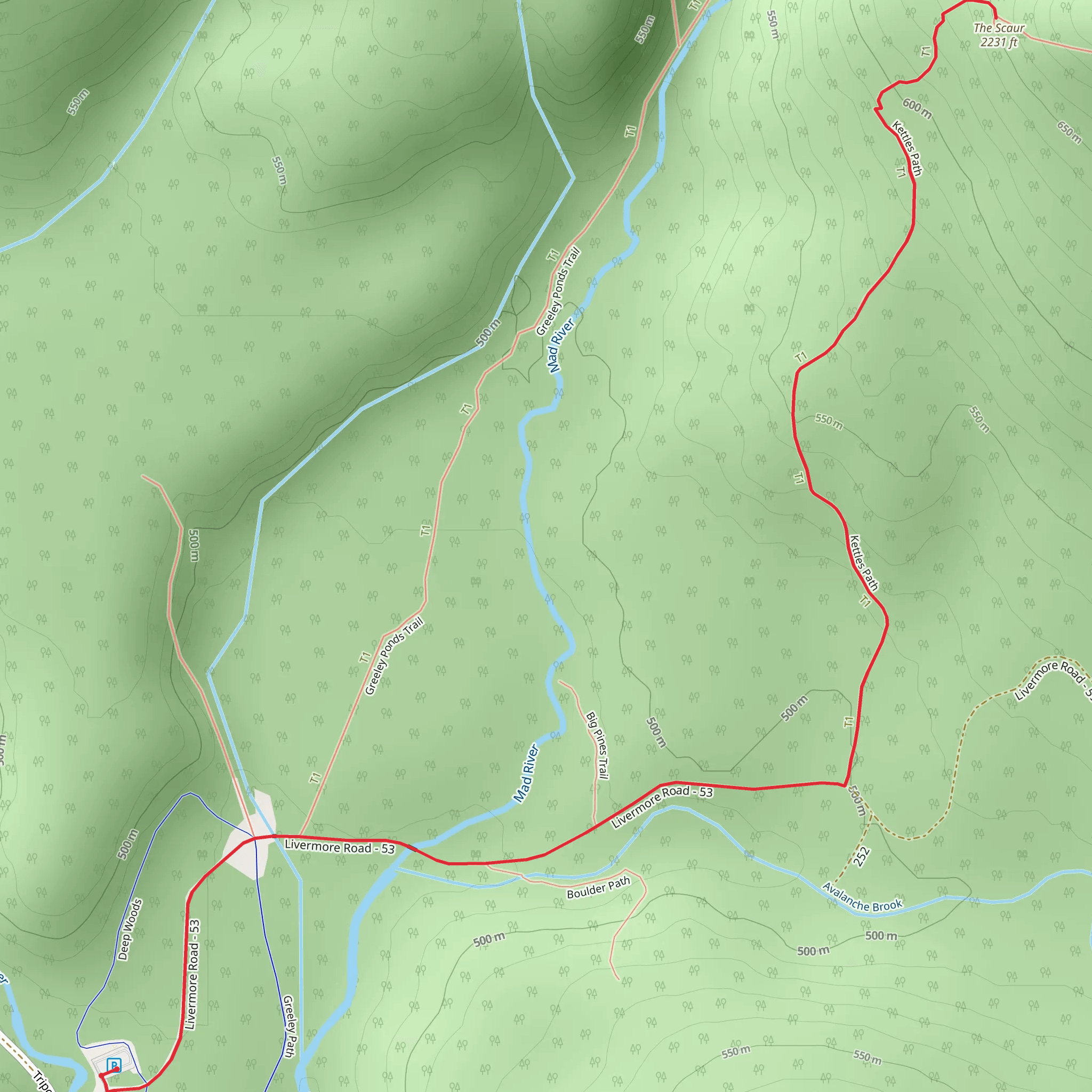 The Scaur Summit via Livermore Road - 53 mobile static map