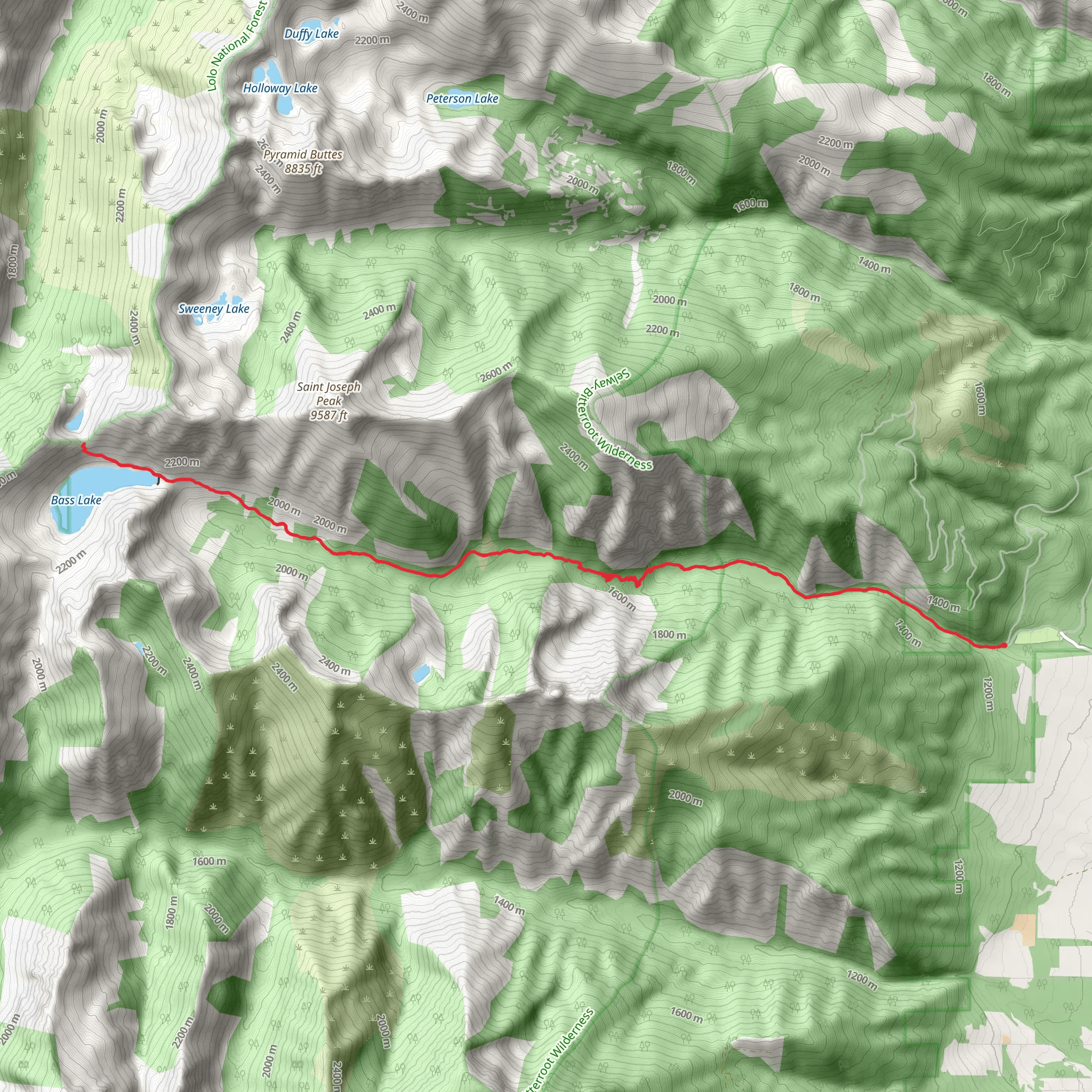 Bass Creek Trail mobile static map