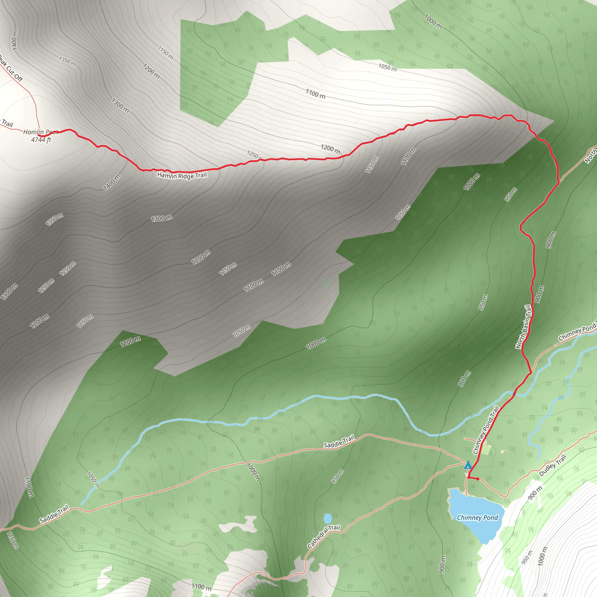 Hamlin Peak Out and Back mobile static map