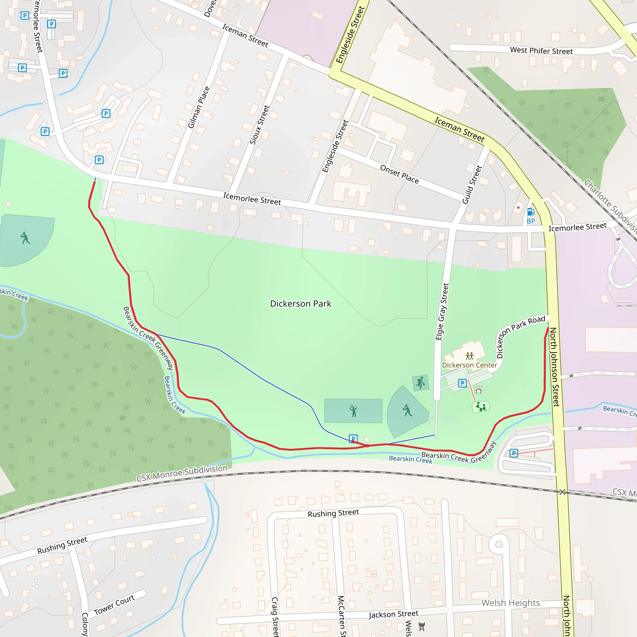 Bearskin Creek Greenway mobile static map