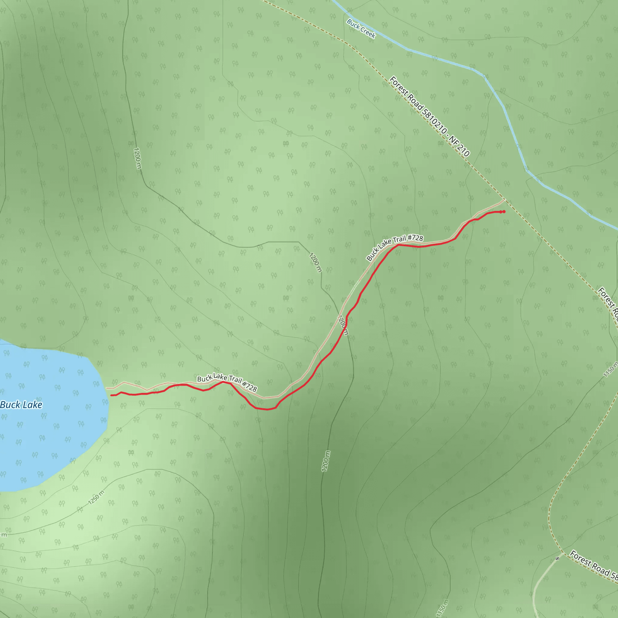 Buck Lake Trail mobile static map