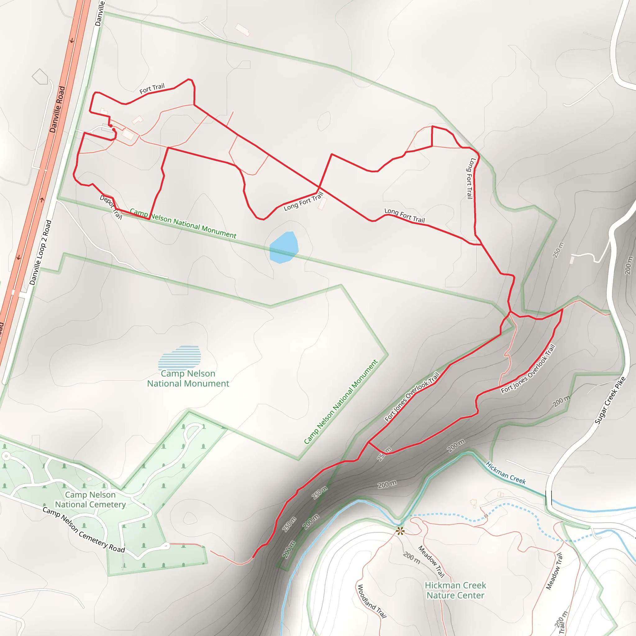Long Fort Trail and Fort Jones Overlook Trail mobile static map