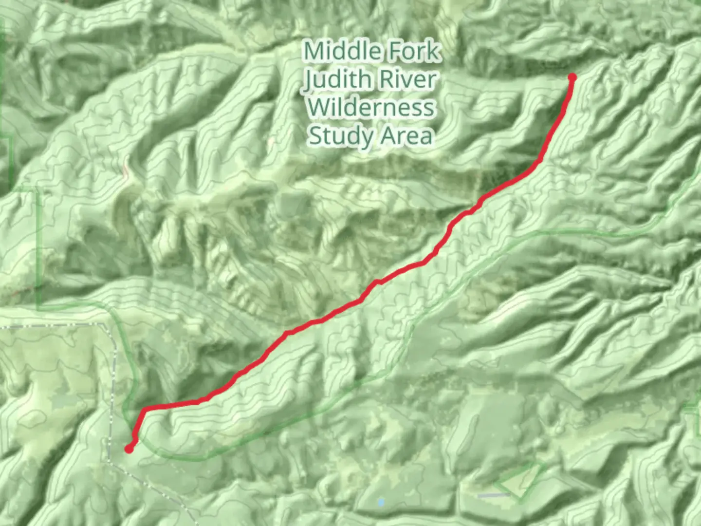 An image depicting the trail Lost Fork Judith River Trail and its surrounding area.