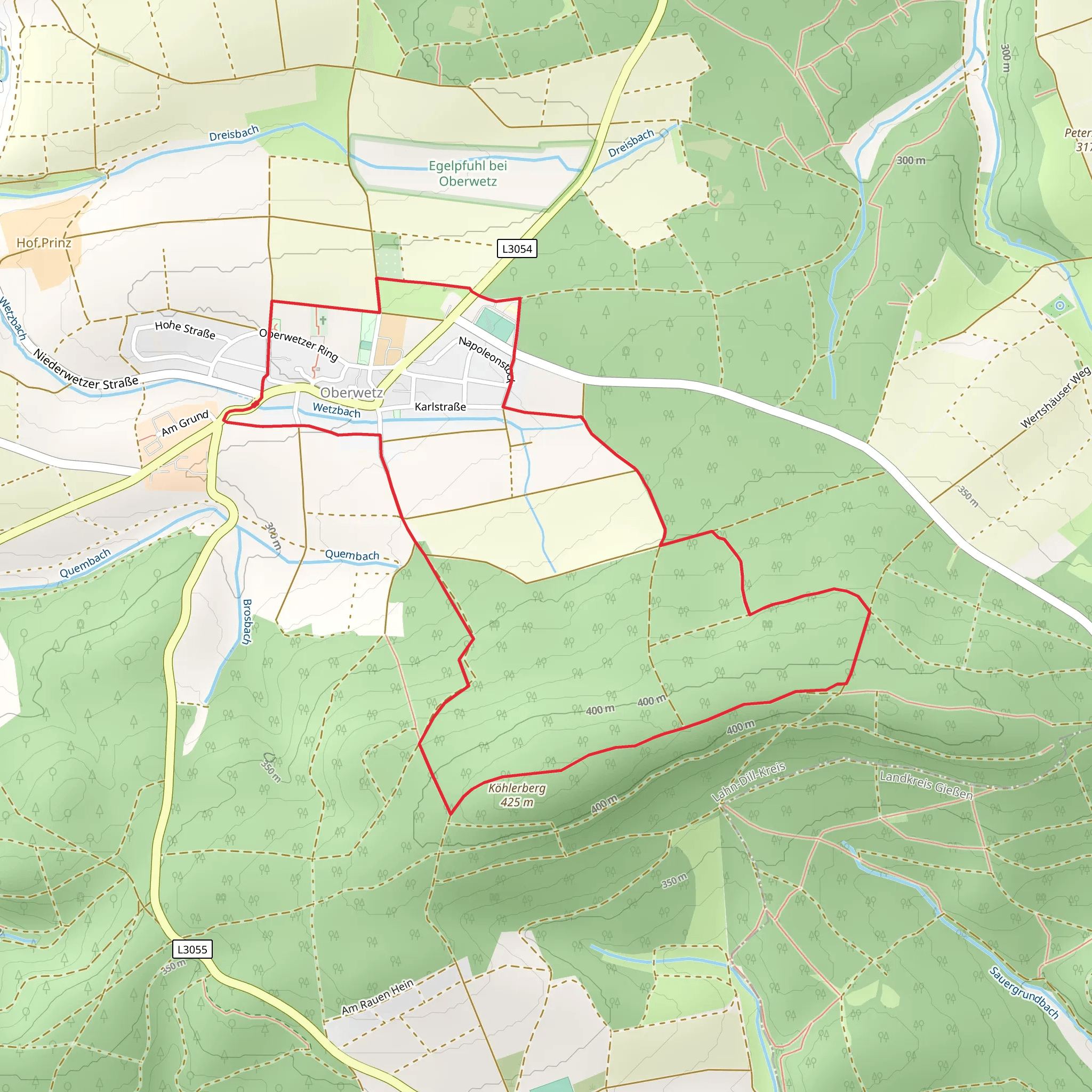 Wanderwege Oberwets Eichenblatt mobile static map