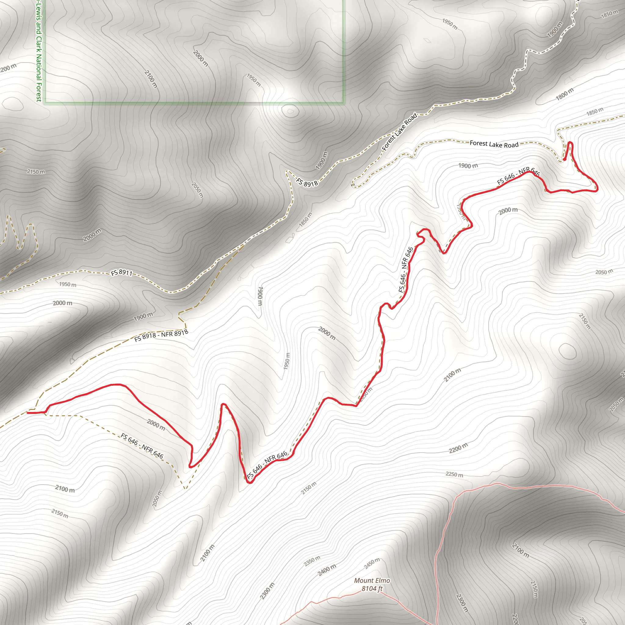 W Fk Cottonwood Trail mobile static map