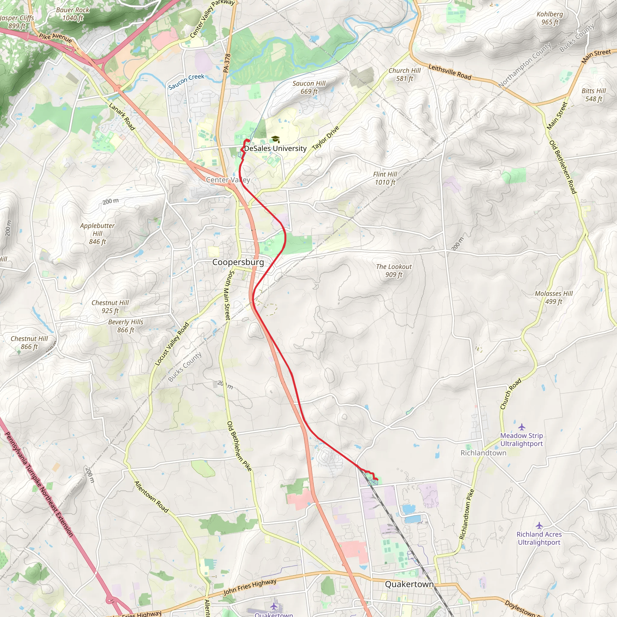 Upper Bucks Rail Trail mobile static map