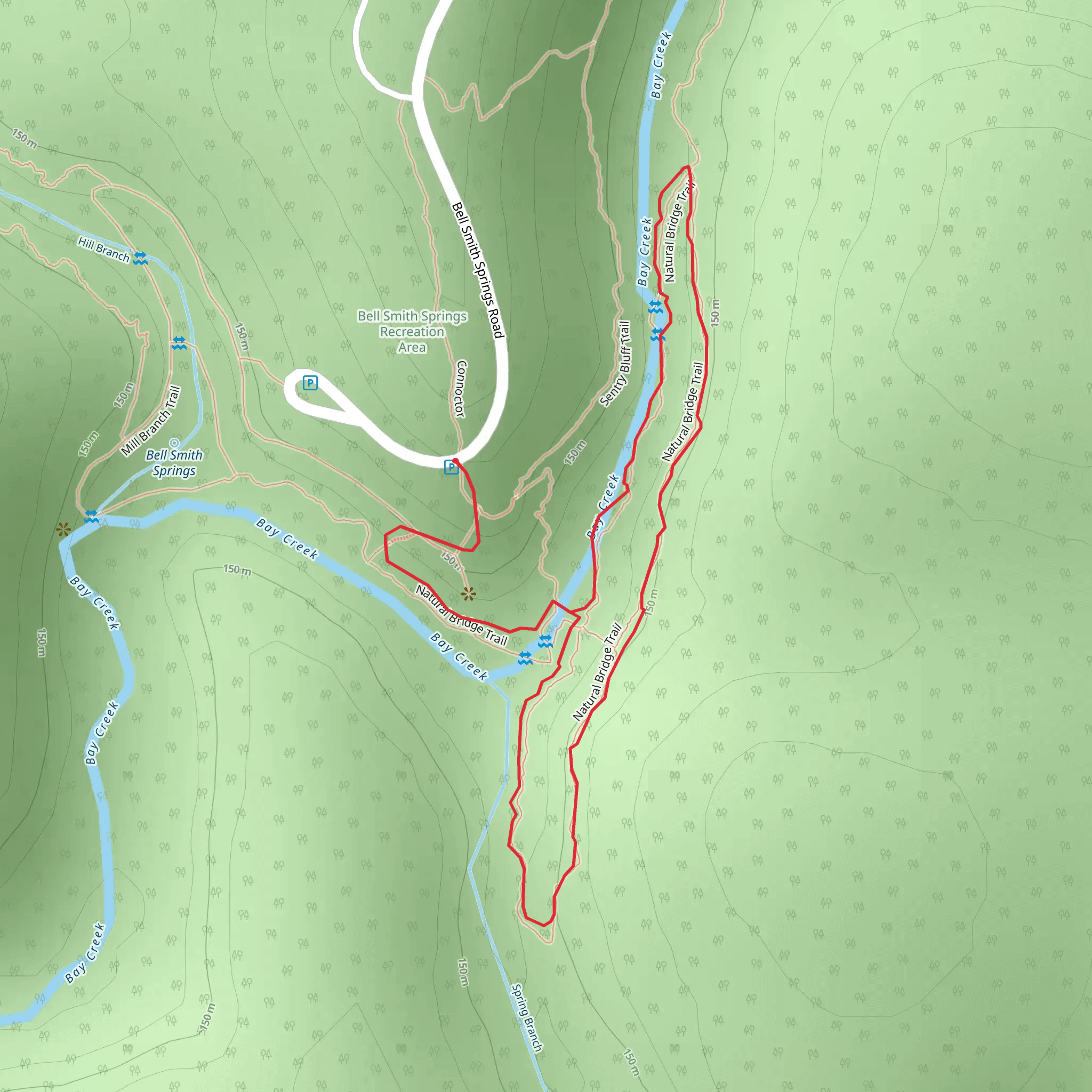 Natural Bridge Loop Trail mobile static map