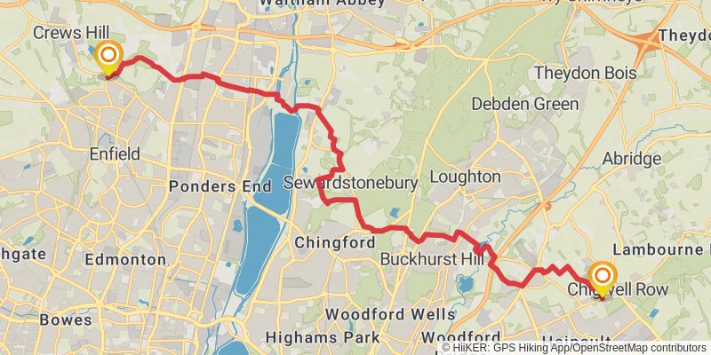 London Loop Trail stage 10 Map
