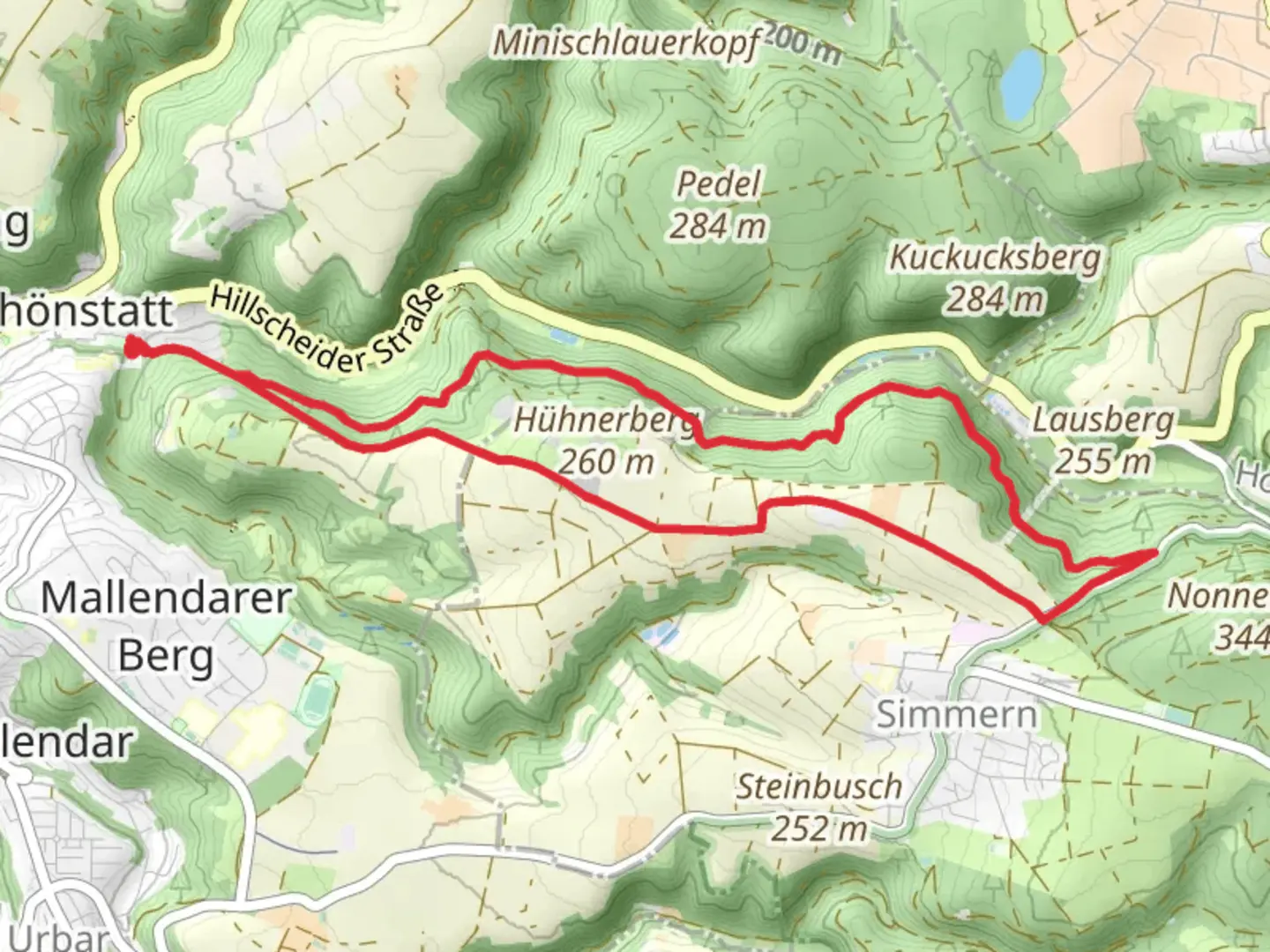 An image depicting the trail Bollert-Schleifstein and Wanderweg 8 and its surrounding area.