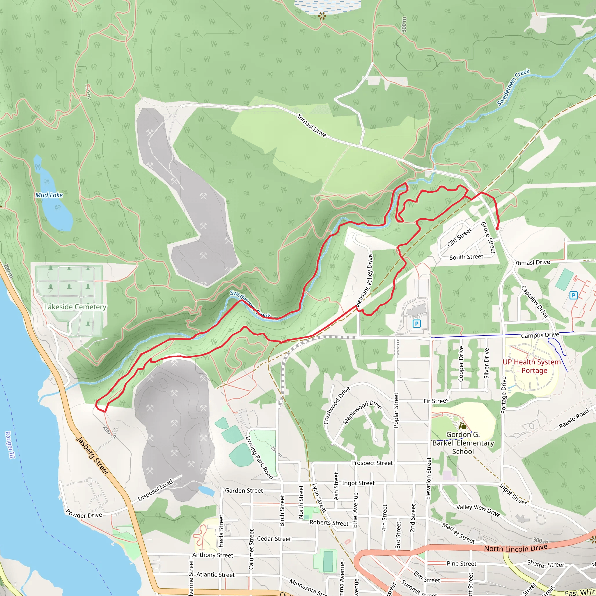 Quincy and River Loop Trail mobile static map