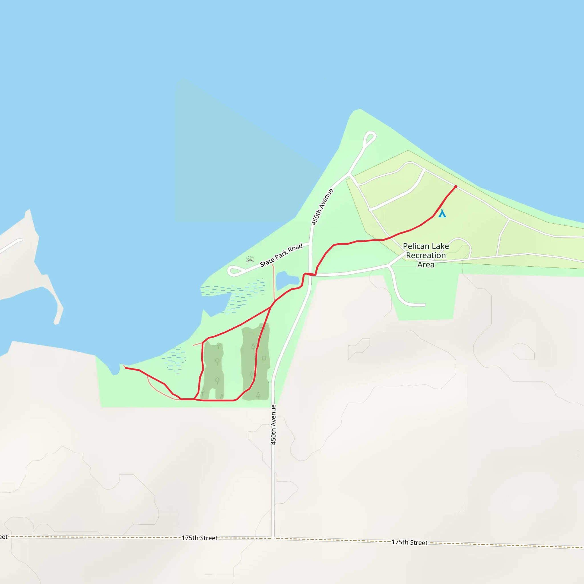 Pelican Lake Recreation Area Loop mobile static map