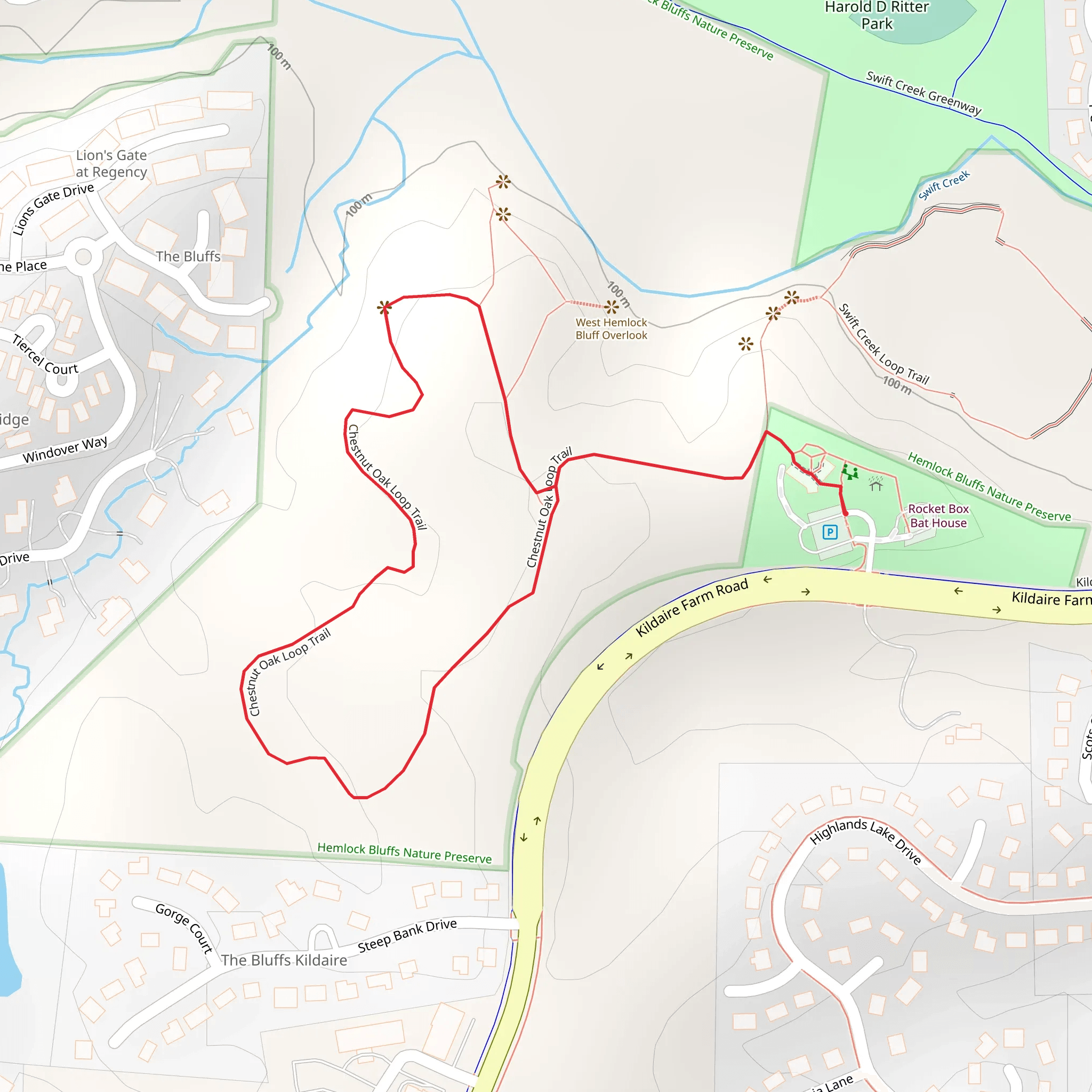 Chestnut Oak Short Loop Trail mobile static map