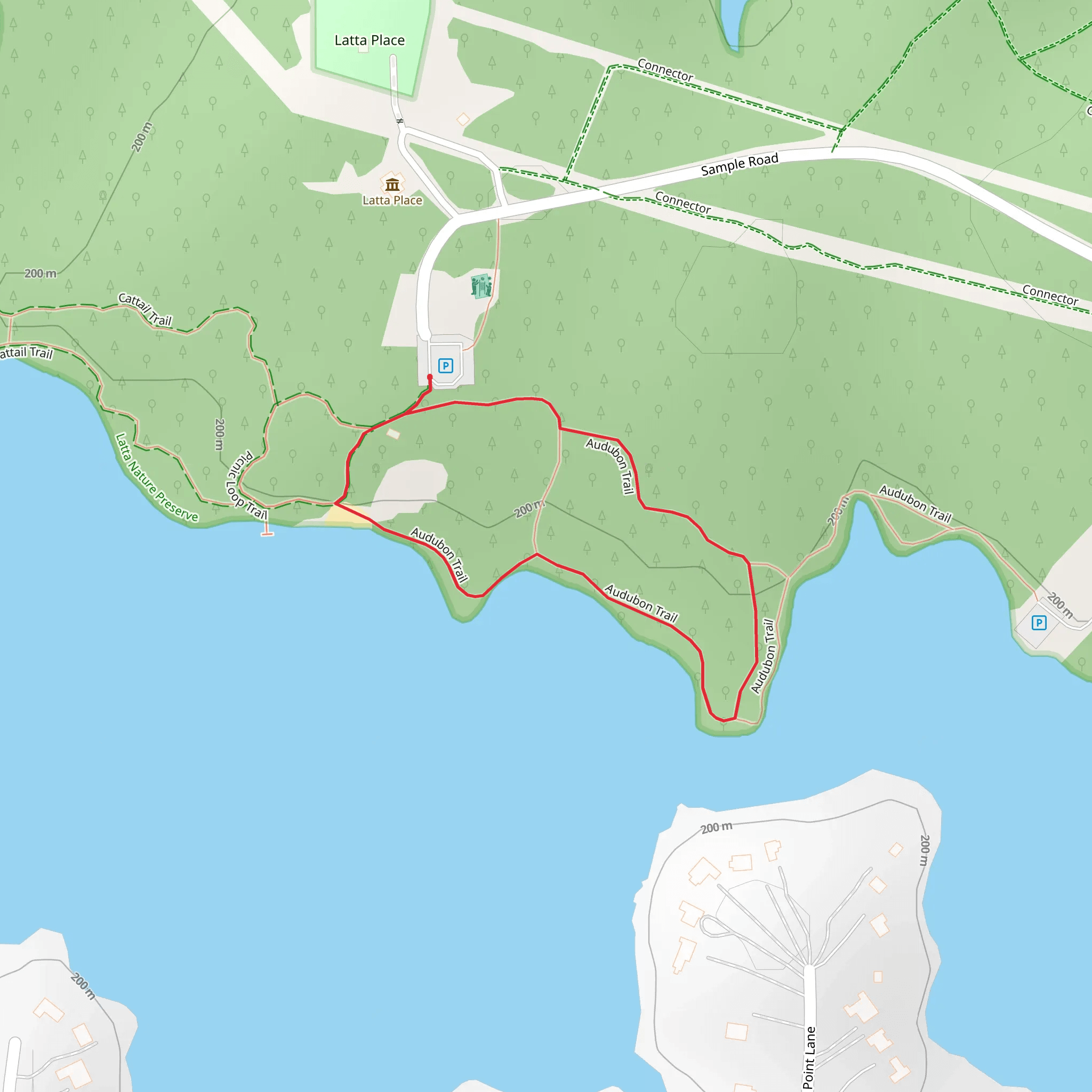 Audubon Loop Trail mobile static map