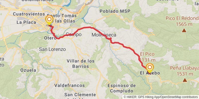 Via de la Plata stage 37 Map
