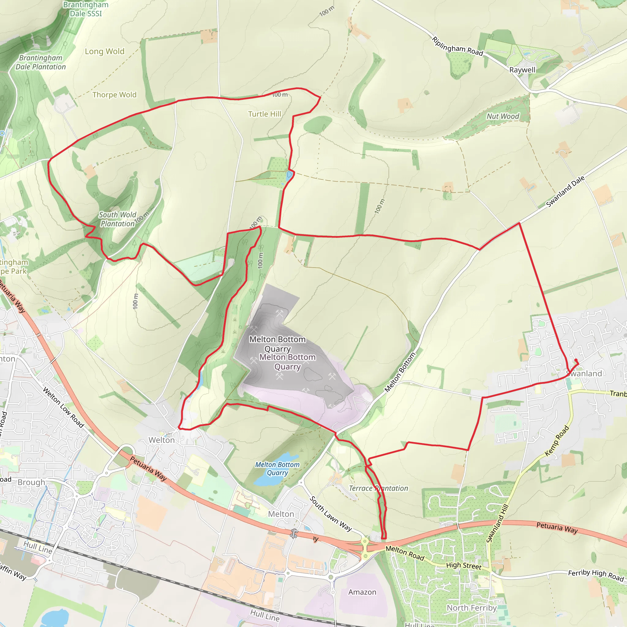 Swanland to Brantingham Loop mobile static map