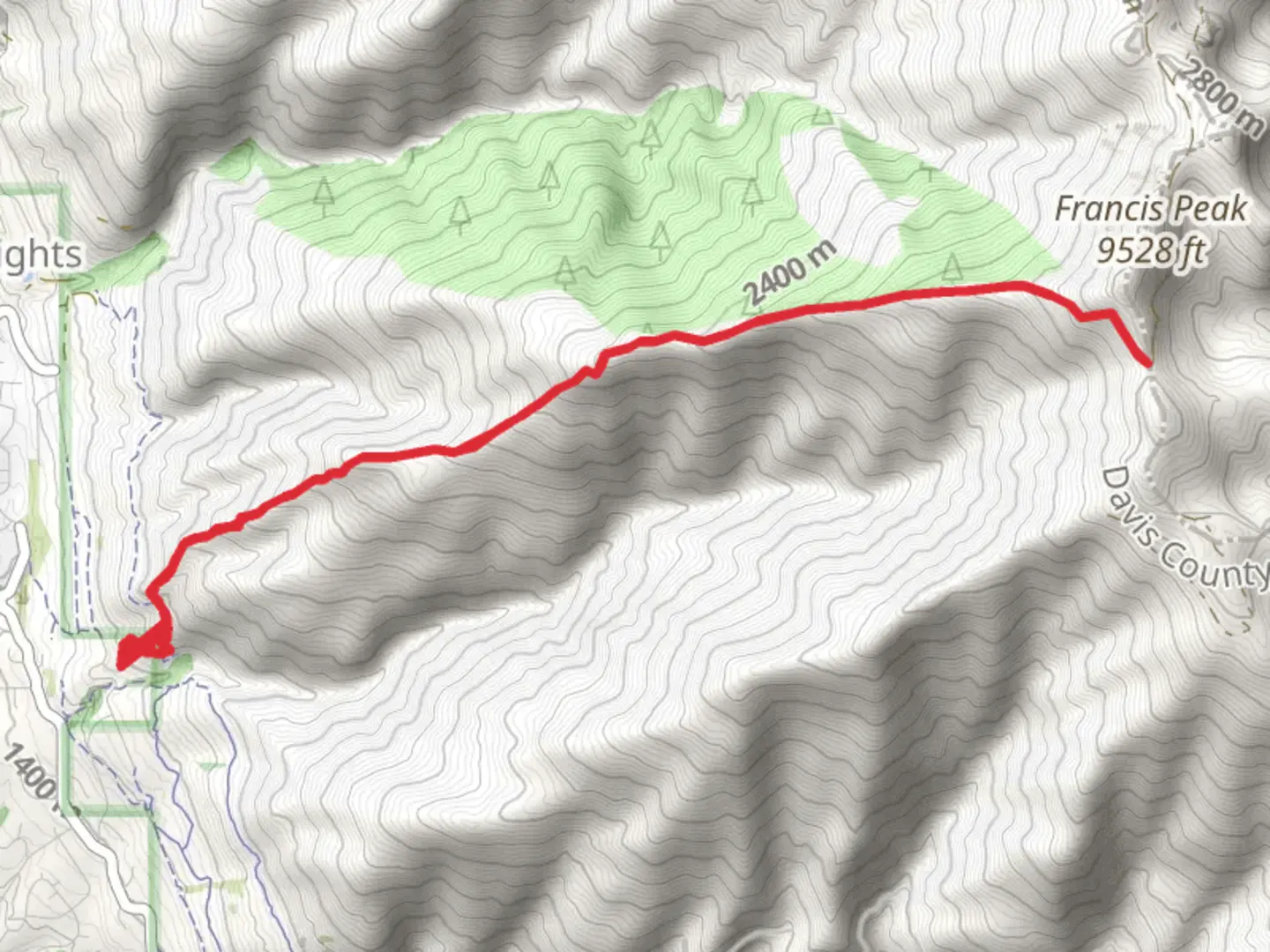 An image depicting the trail Wolverine Trail and its surrounding area.