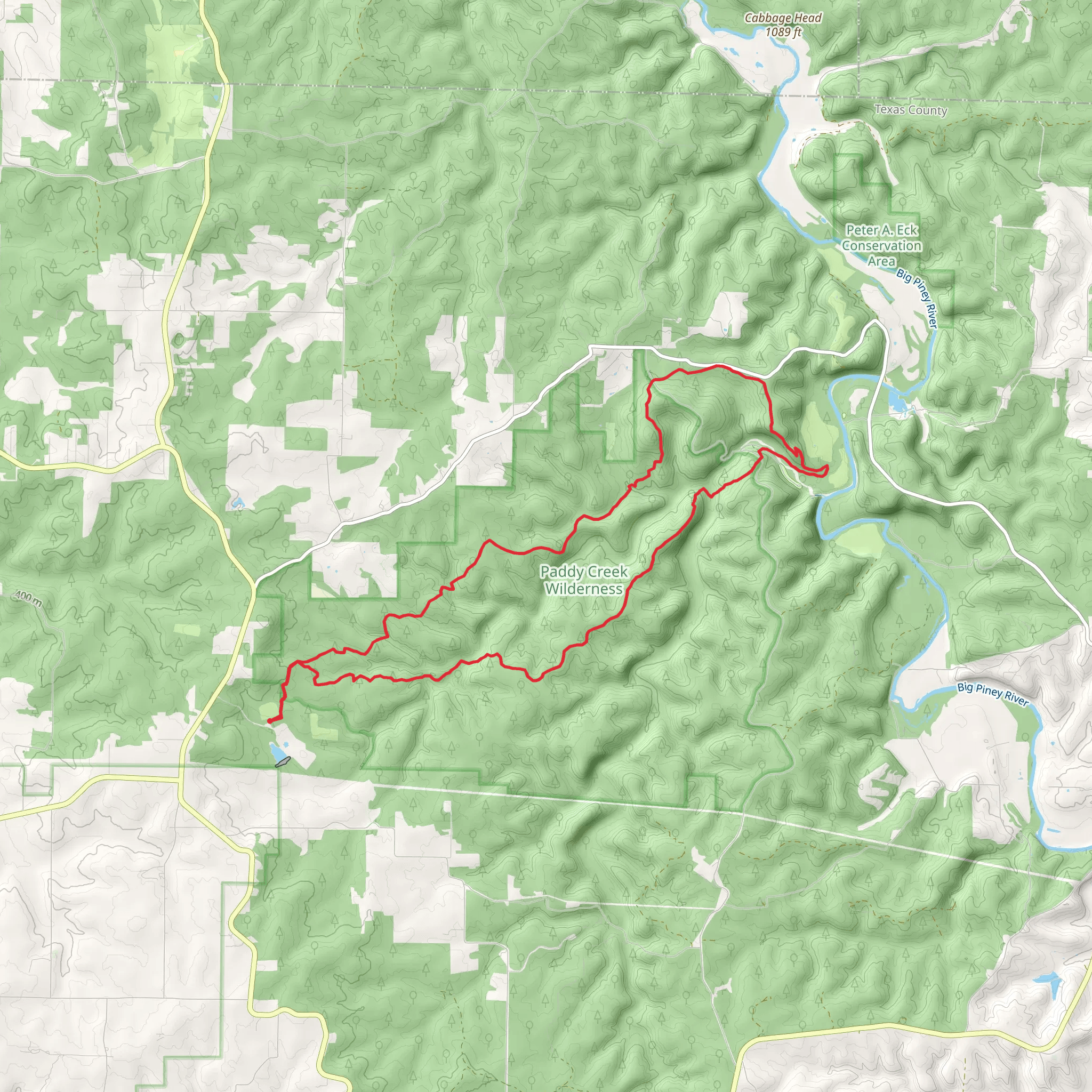 Big Piney Loop Trail mobile static map