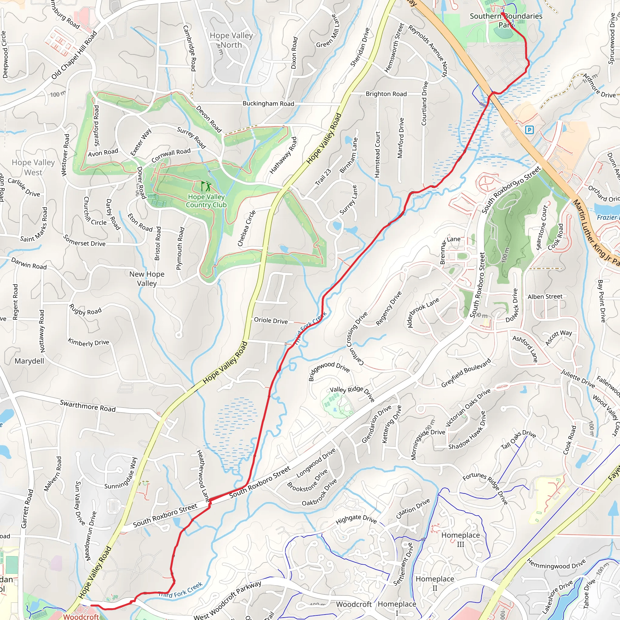 Third Fork Creek Greenway mobile static map