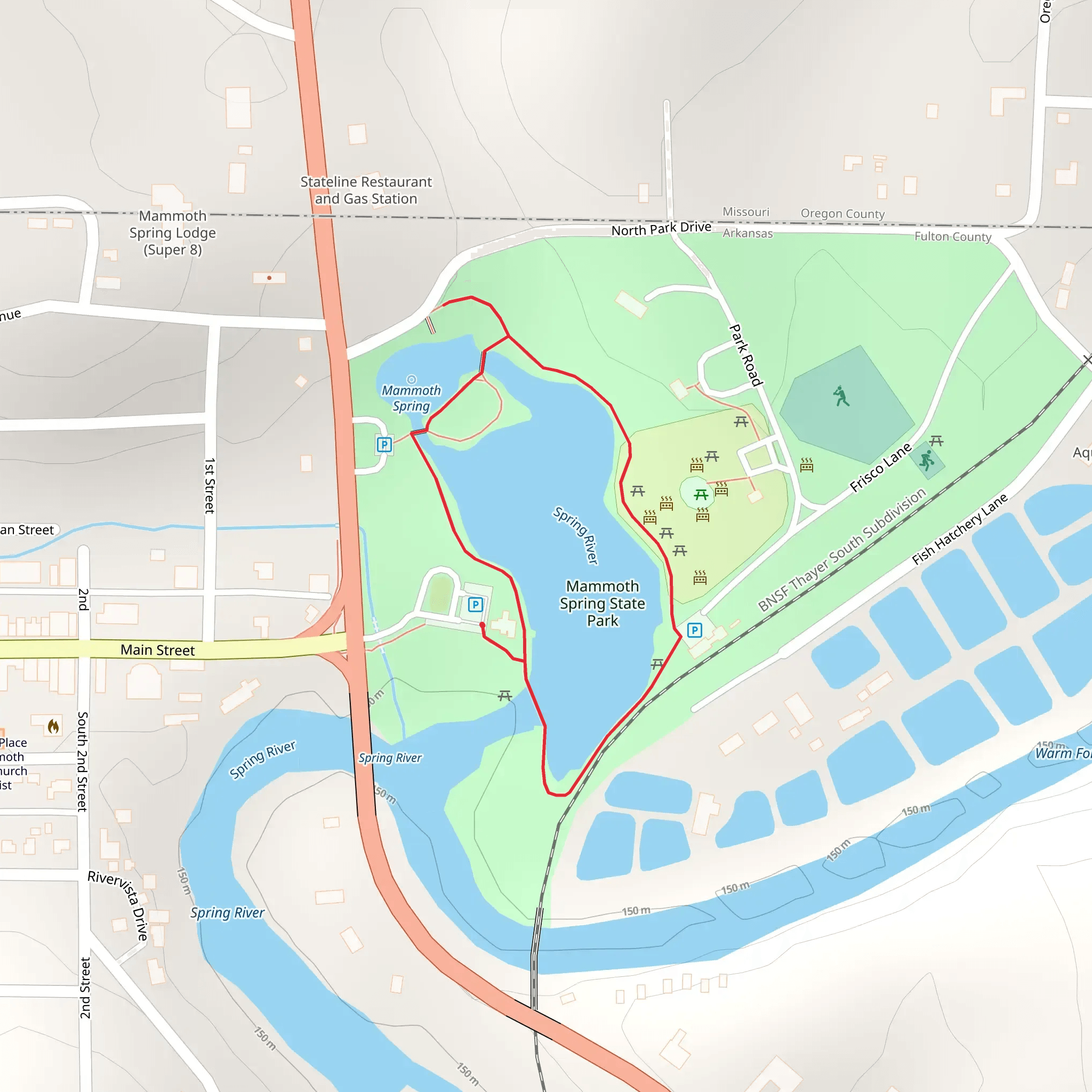 Mammoth Spring Loop mobile static map
