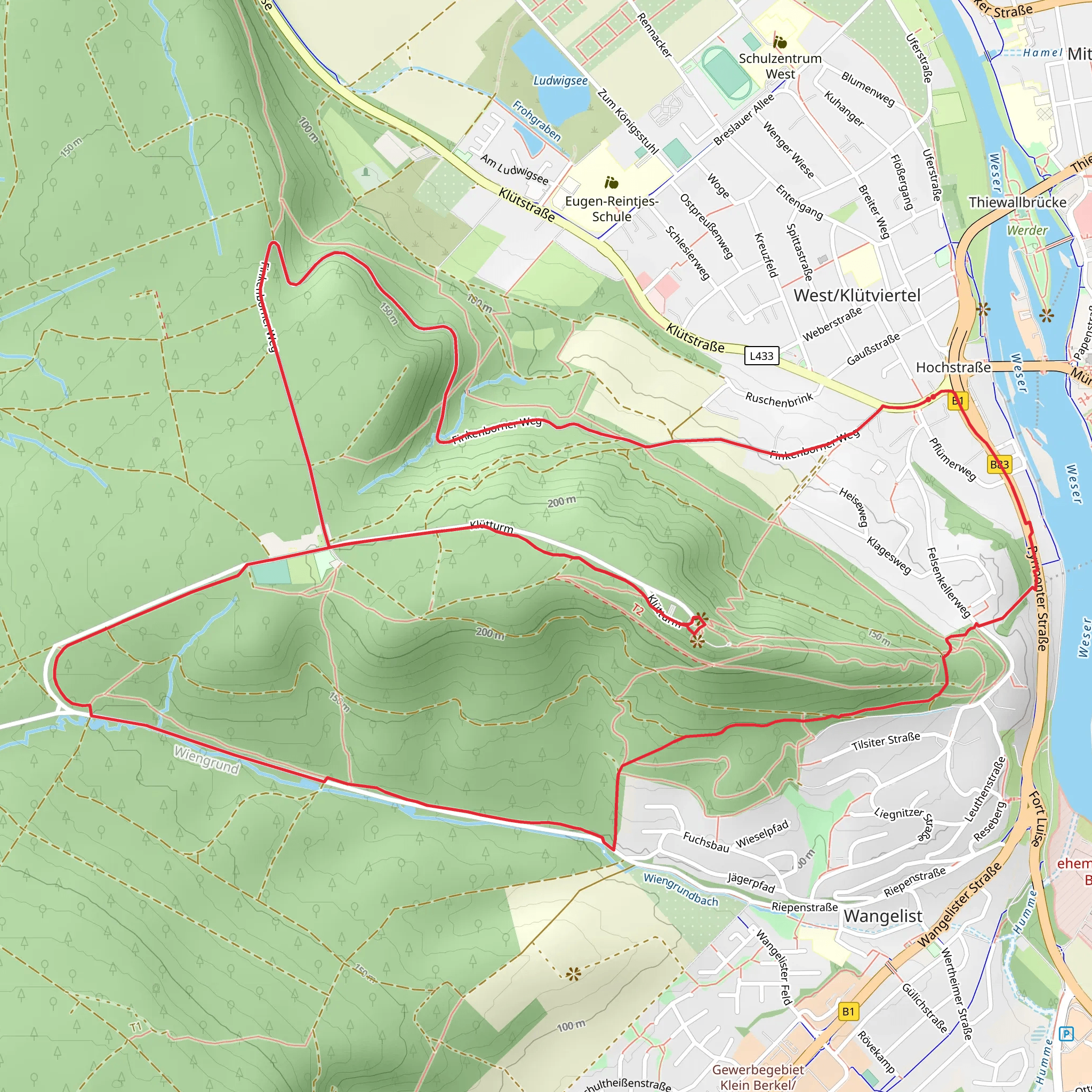 Klüt Loop via Hansaweg and Finkenborner Weg mobile static map