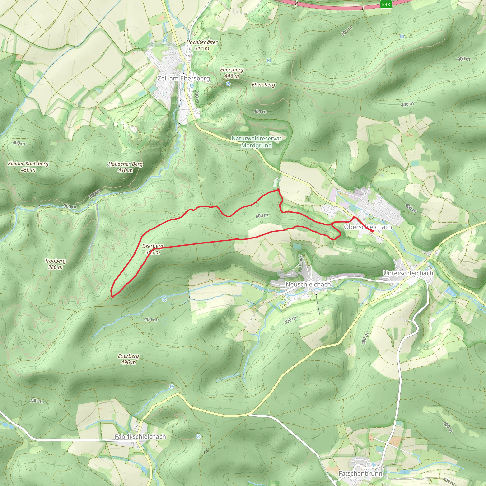 Beerberg via Wanderweg Rennerkreuz mobile static map