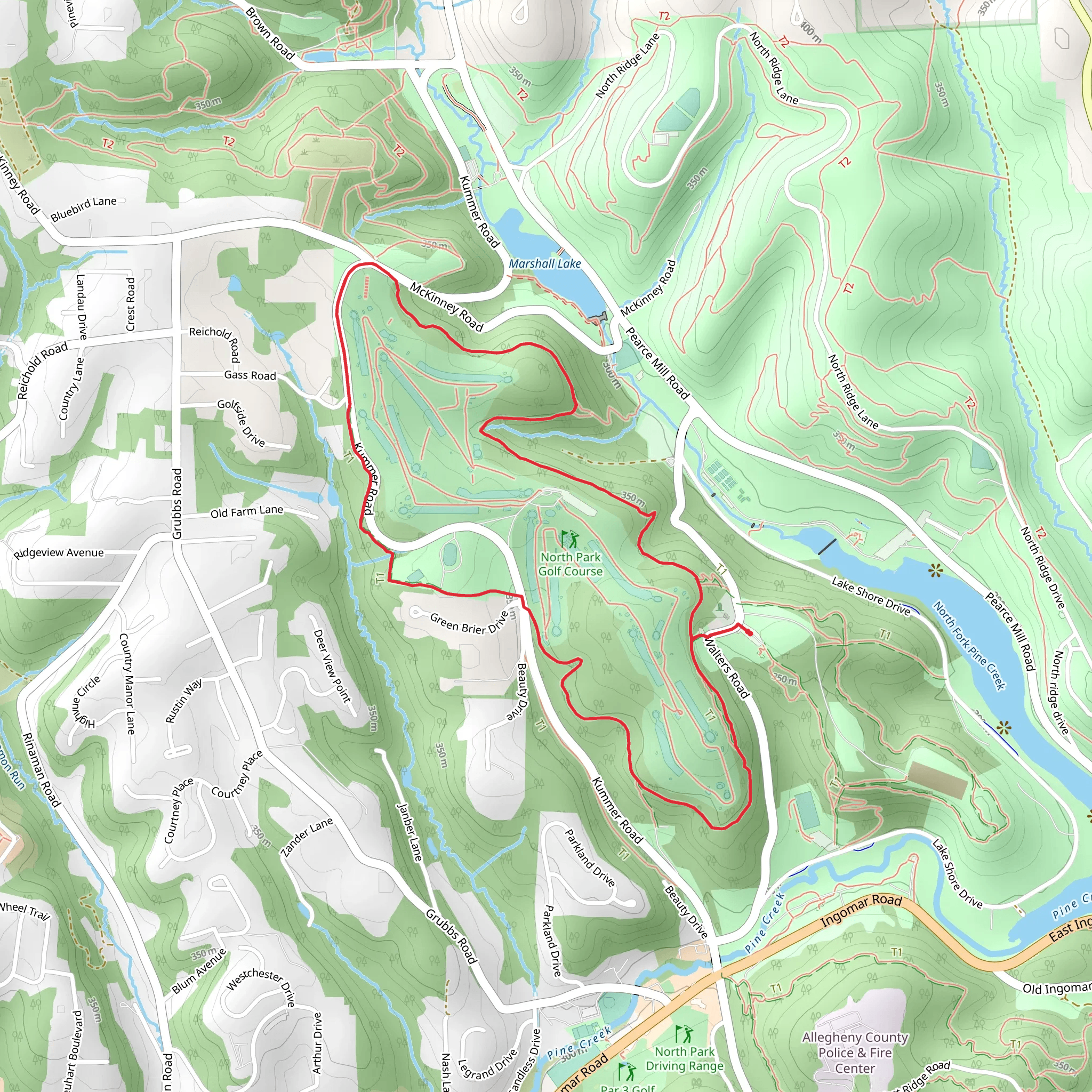 North Park Golf Course Loop Trail mobile static map