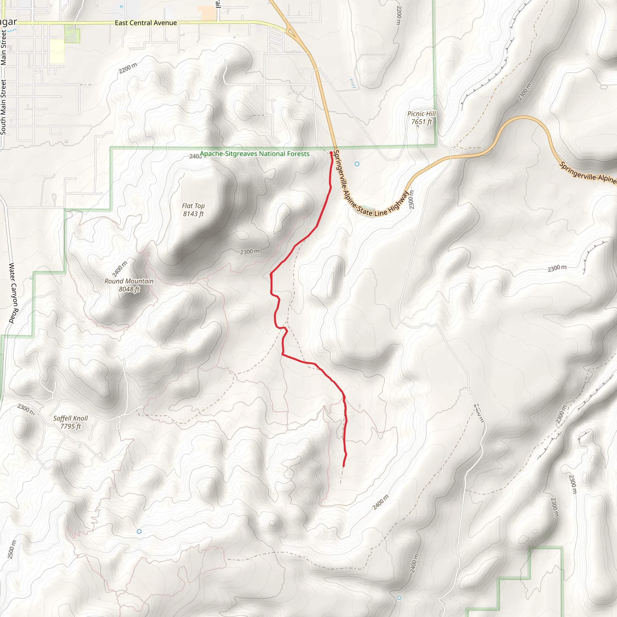 Tank Trail via Murry Basin Trail mobile static map