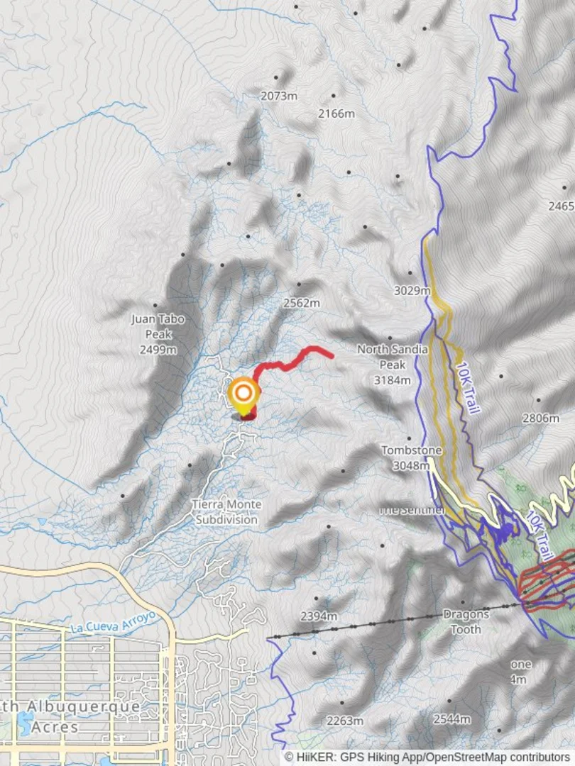 An image depicting the trail Piedra Lisa South and Movie Trail and its surrounding area.